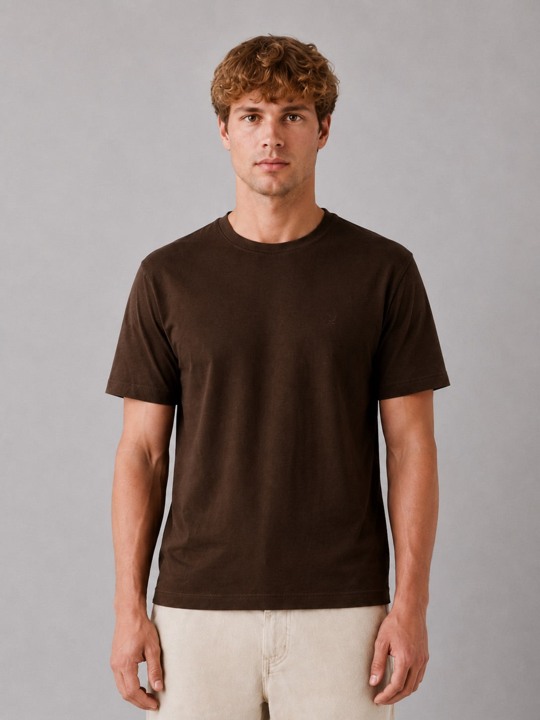 clean-cut-copenhagen-stable-t-shirt-herren-dunkelbraun-baumwolle image 1