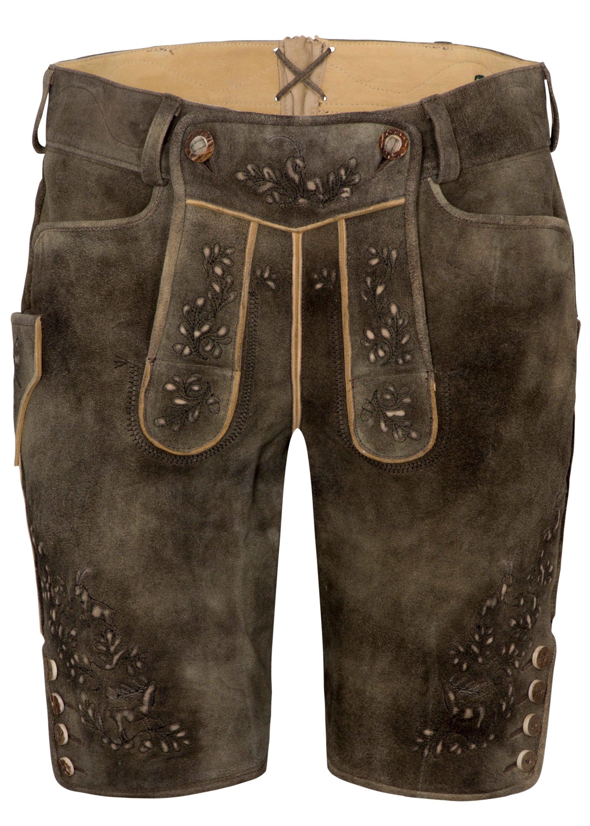 beckert-hocheck-lederhose-kurz-altjuchten-mit-jagdstick image 4