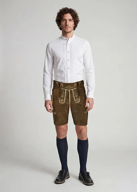 beckert-lederhosen-friesach-hirschlederhose-kastanie-latz image 1
