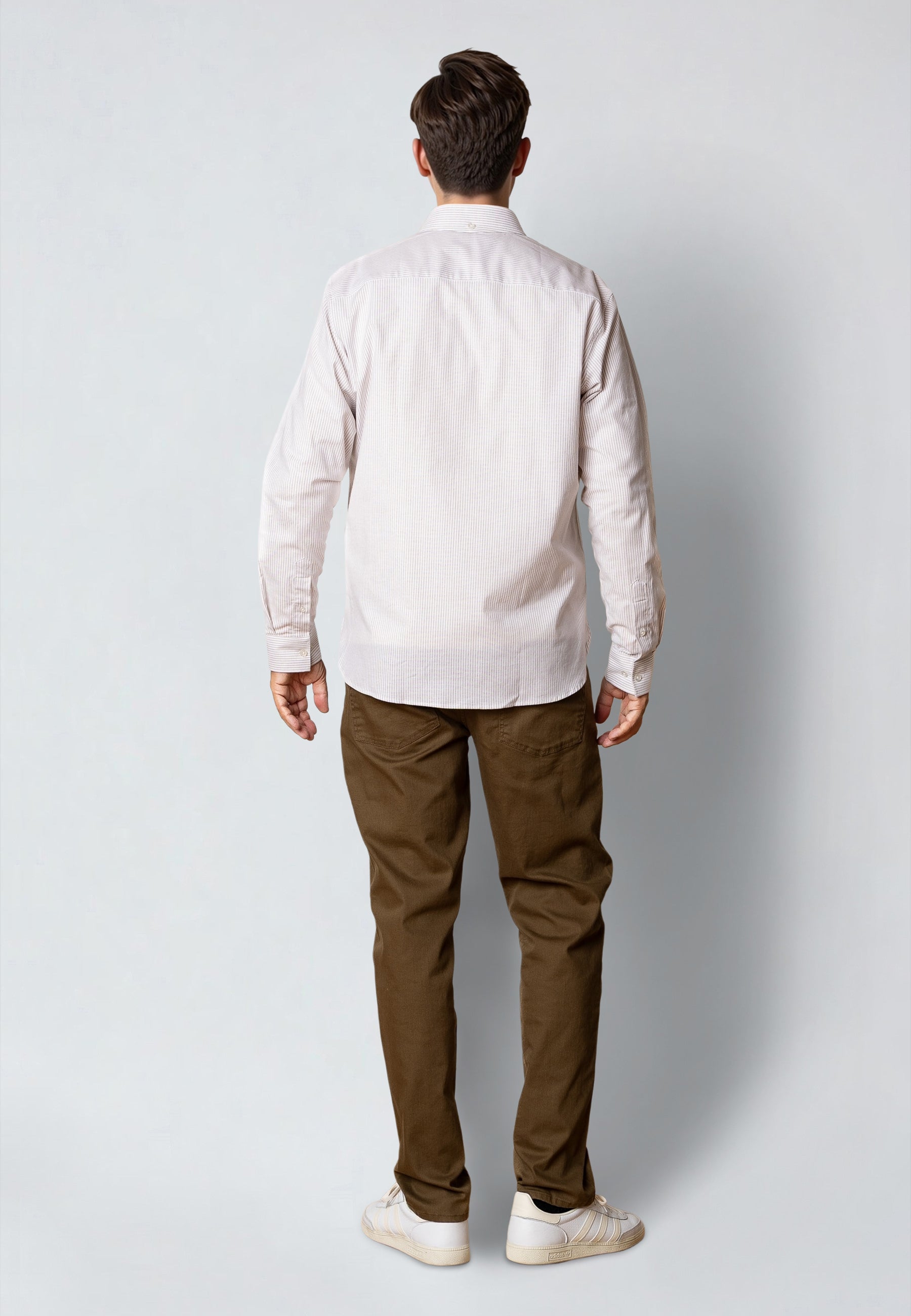 clean-cut-copenhagen-oxford-stretch-hemd-khaki-gestreift image 4