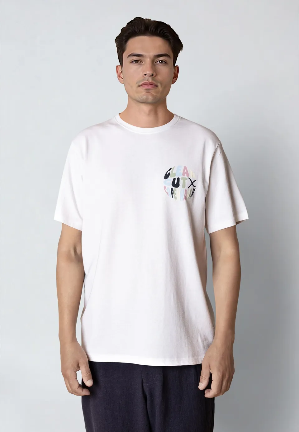 clean-cut-copenhagen-circle-logo-t-shirt-wei-baumwolle image 1