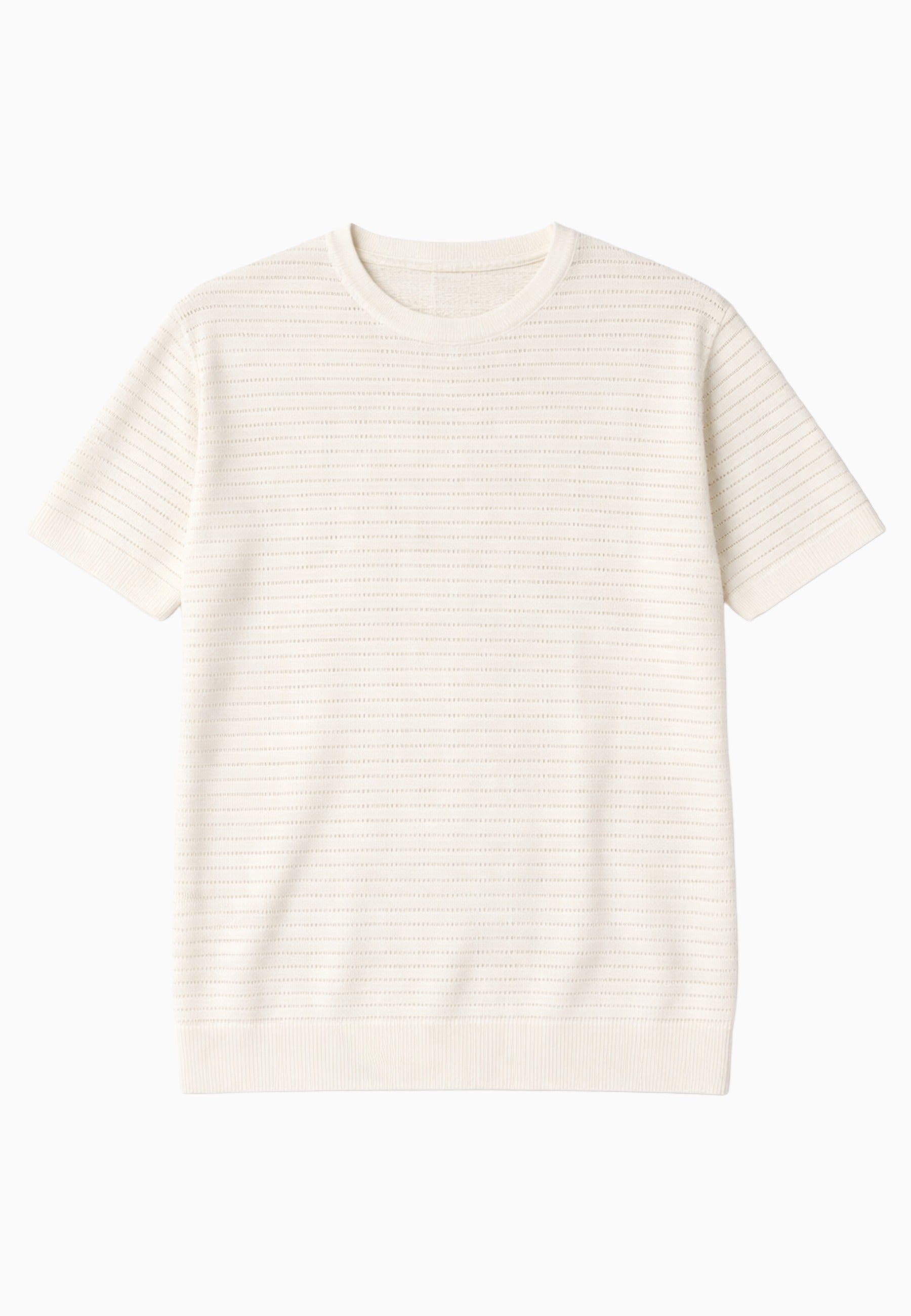 clean-cut-copenhagen-owen-strick-t-shirt-ecru-navy image 1