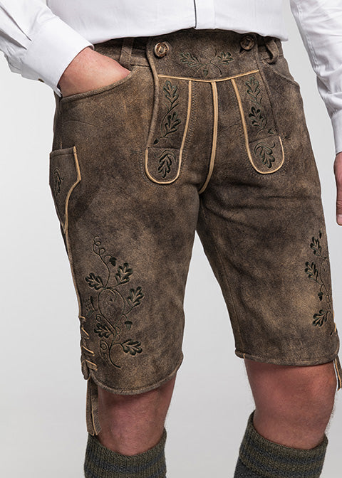 beckert-lederhosen-moses-kurze-lederhose-tabacco-stickerei image 3