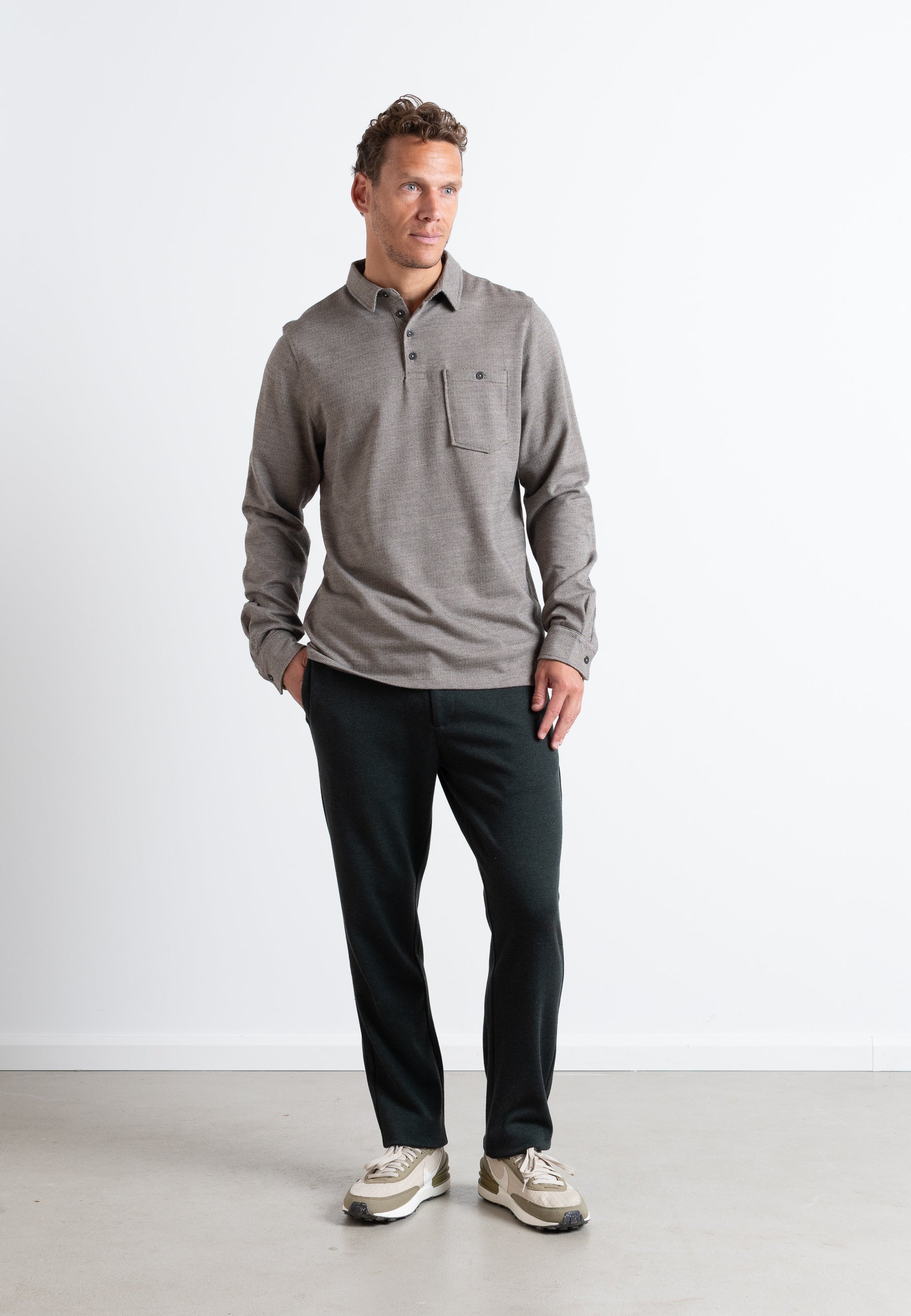 clean-cut-copenhagen-andy-xo-langarm-polo-sand-mix image 1