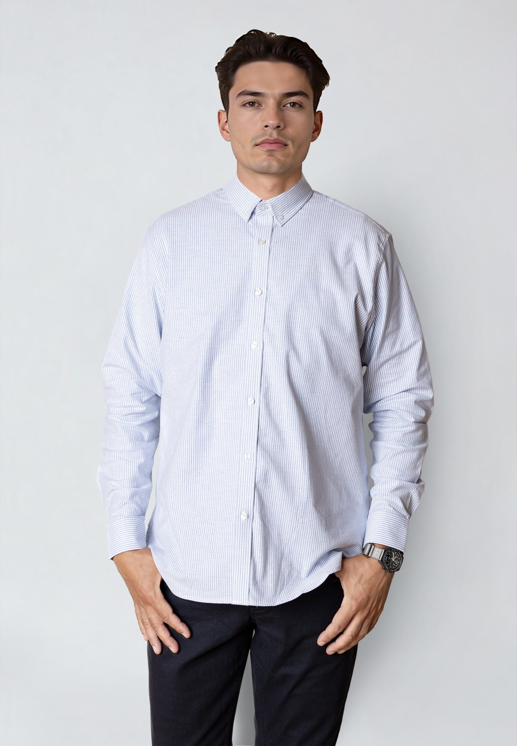 clean-cut-copenhagen-oxford-stretch-hemd-hellblau-gestreift image 3