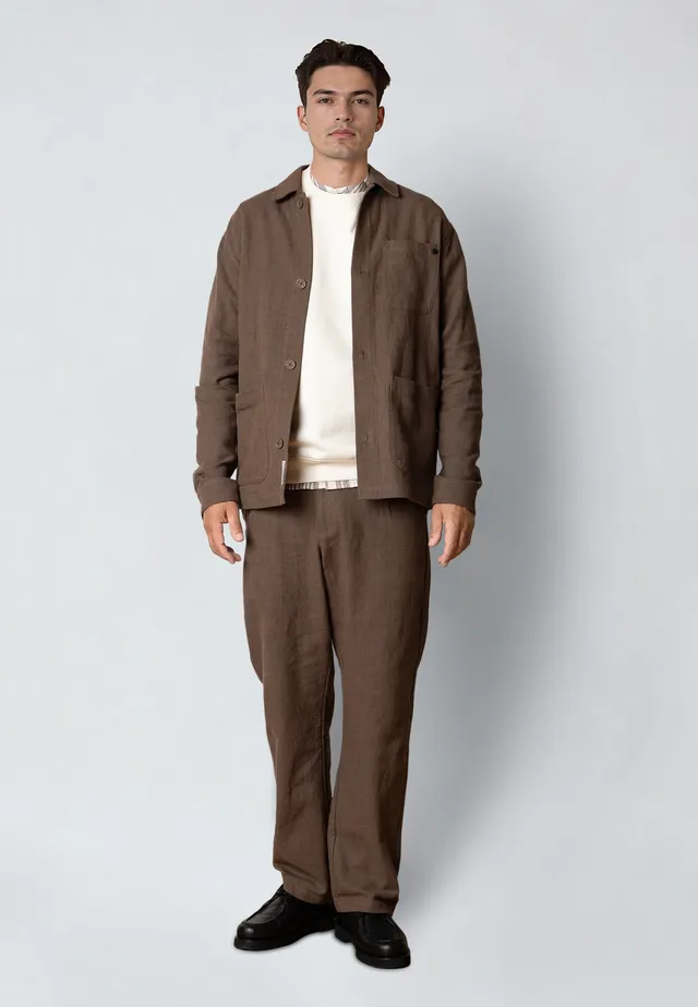 clean-cut-copenhagen-chester-overshirt-shitake-leinen image 1