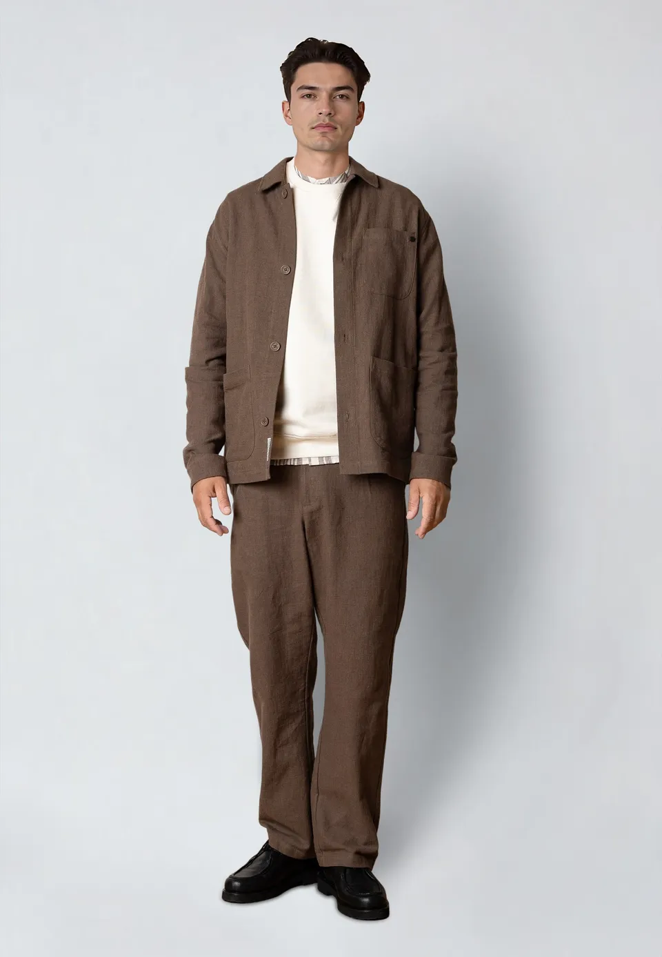 clean-cut-copenhagen-chester-overshirt-shitake-leinen image 1