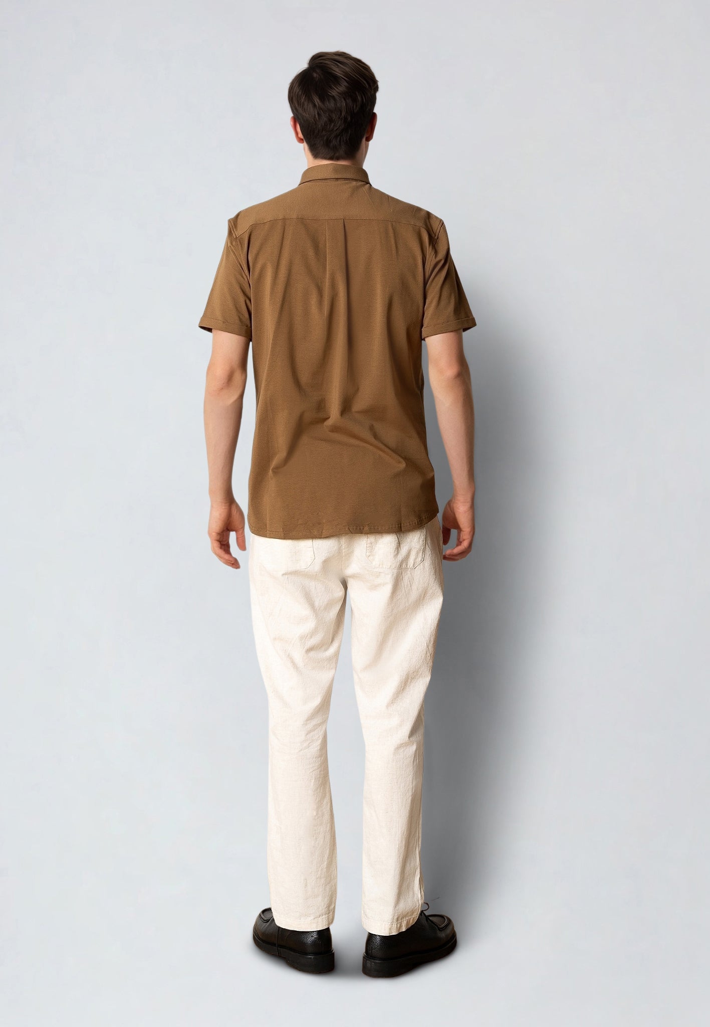 clean-cut-copenhagen-clean-formal-jersey-kurzarmhemd-braun-3xl image 4