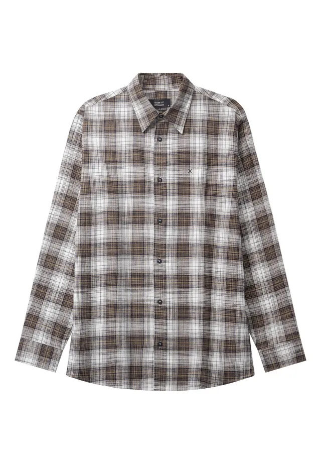 clean-cut-copenhagen-remy-checked-shirt-herren-shitake-navy image 1