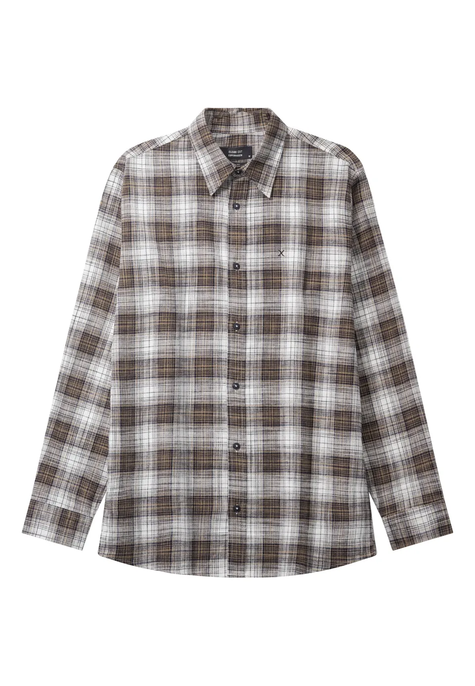 clean-cut-copenhagen-remy-checked-shirt-herren-shitake-navy image 1