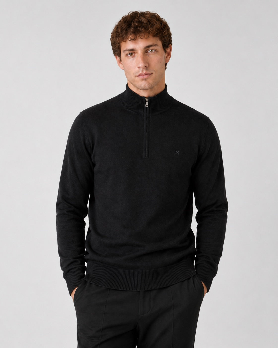 clean-cut-copenhagen-merino-half-zip-pullover-schwarz image 1