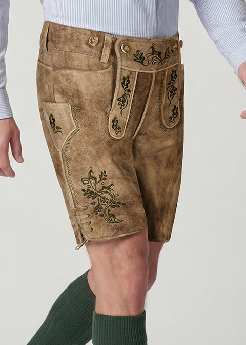 beckert-grossgmain-wildbock-lederhose-kurz-barock-gr-n image 2
