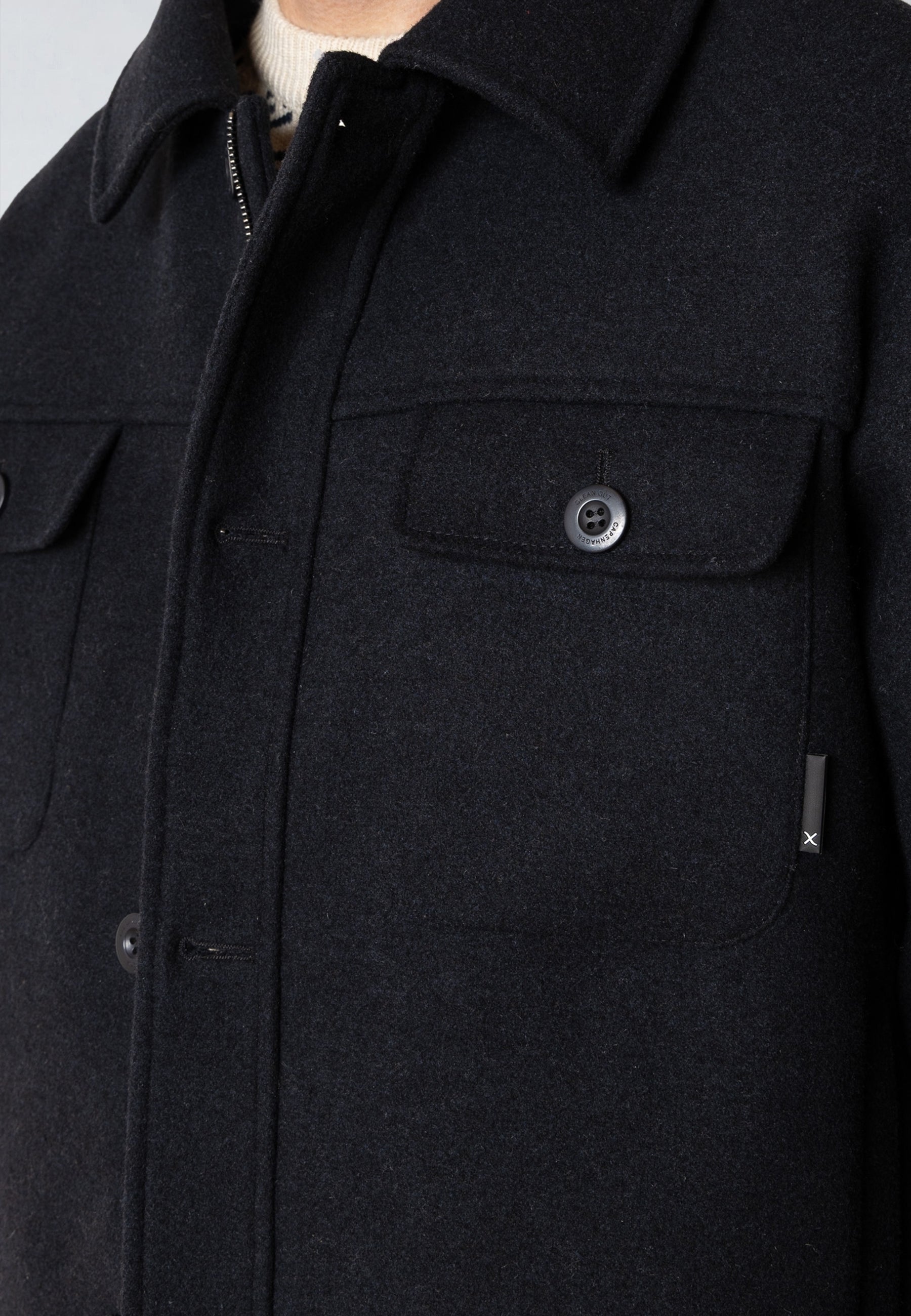 clean-cut-copenhagen-luke-wool-jacke-dark-navy-wollmix image 3