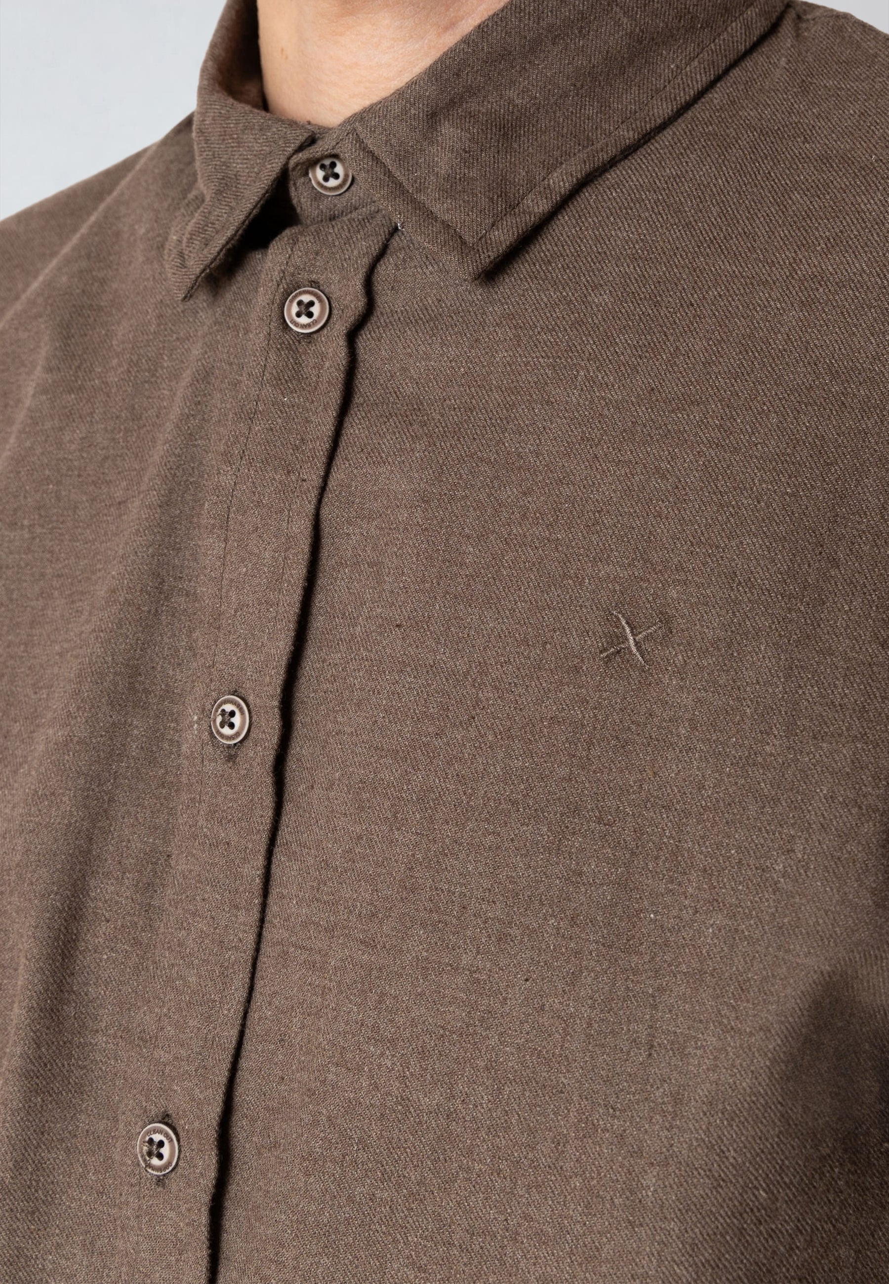 clean-cut-copenhagen-russel-flanellhemd-brown-melange-3xl-baumwolle image 2