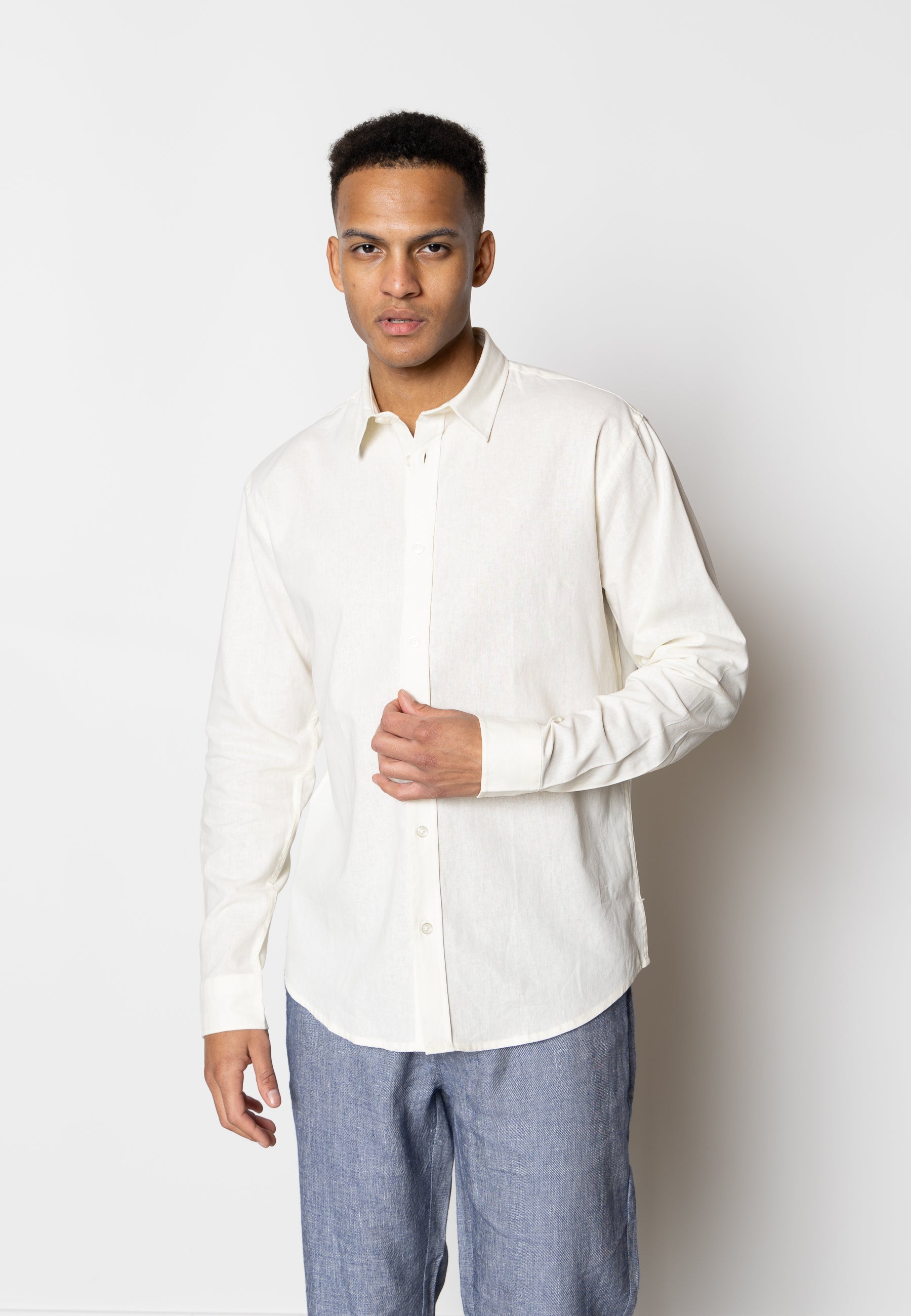 clean-cut-copenhagen-leinenhemd-ecru-l-baumwolle image 1