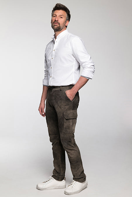beckert-cooper-lange-lederhose-roggen-ziegenvelours image 1