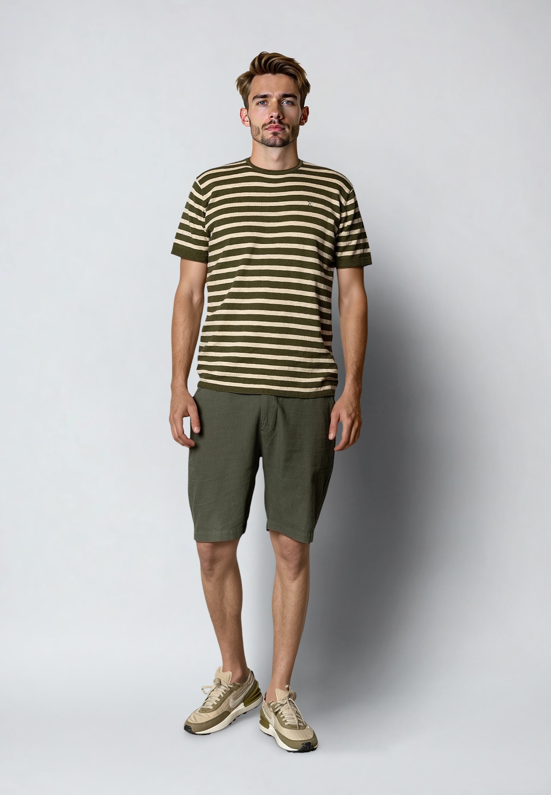 clean-cut-copenhagen-barcelona-leinen-shorts-army-gr-n image 2