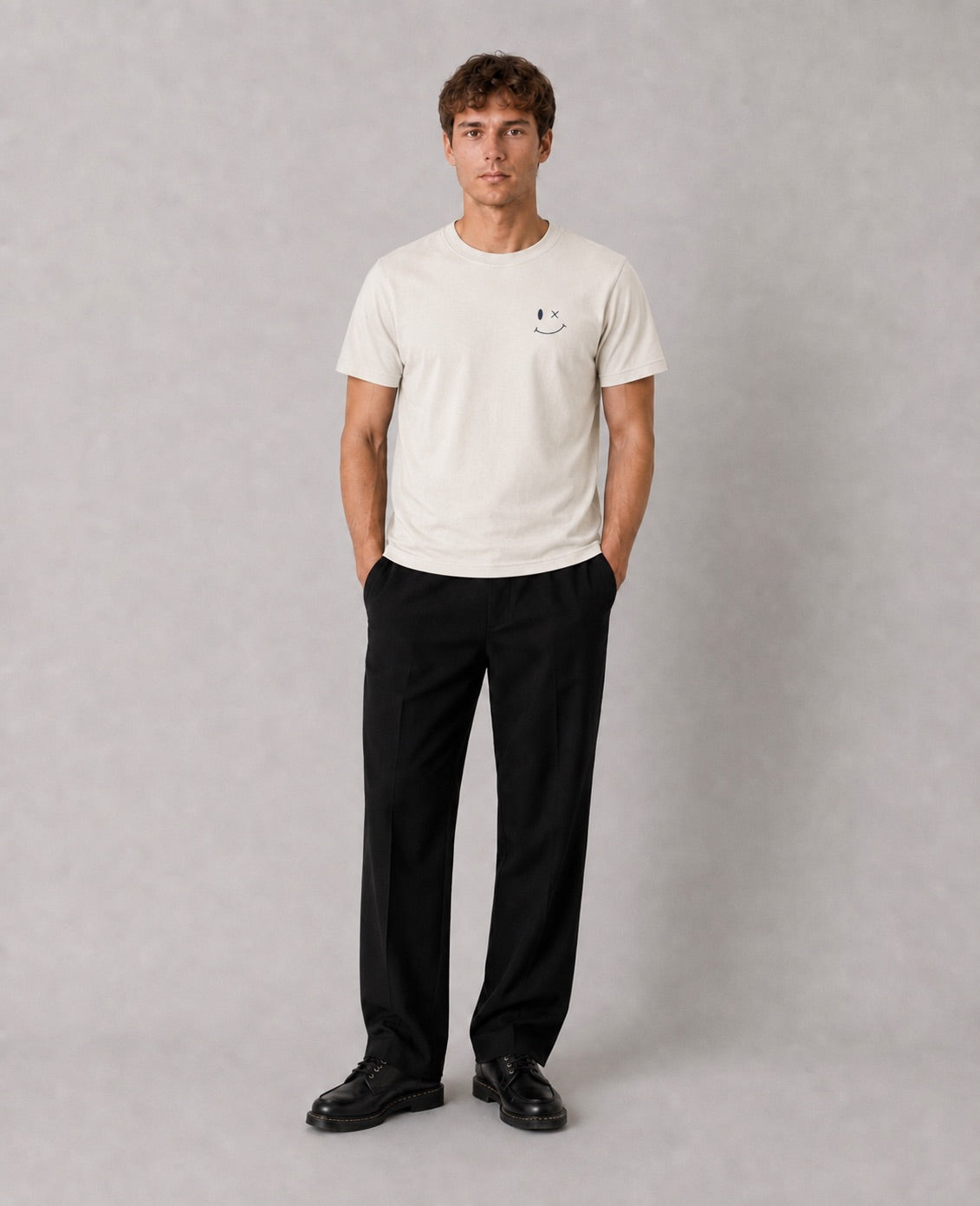 clean-cut-copenhagen-patrick-t-shirt-ecru-bio-baumwolle-herren image 2