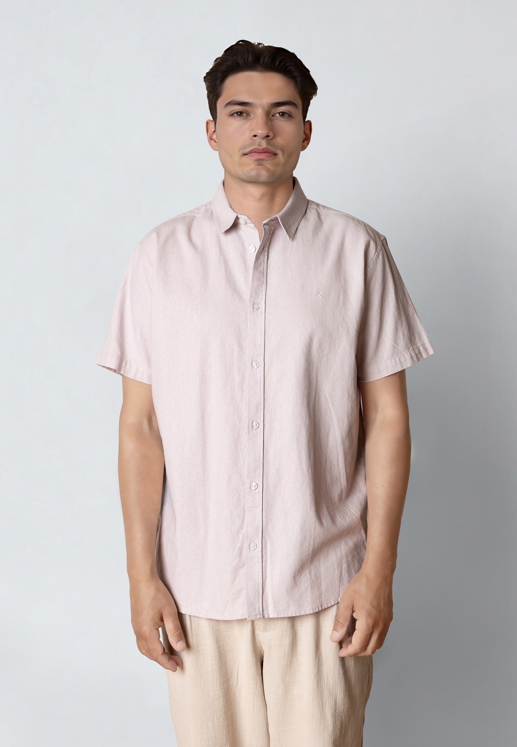 clean-cut-copenhagen-luca-kurzarmhemd-violet-ice-herren image 2
