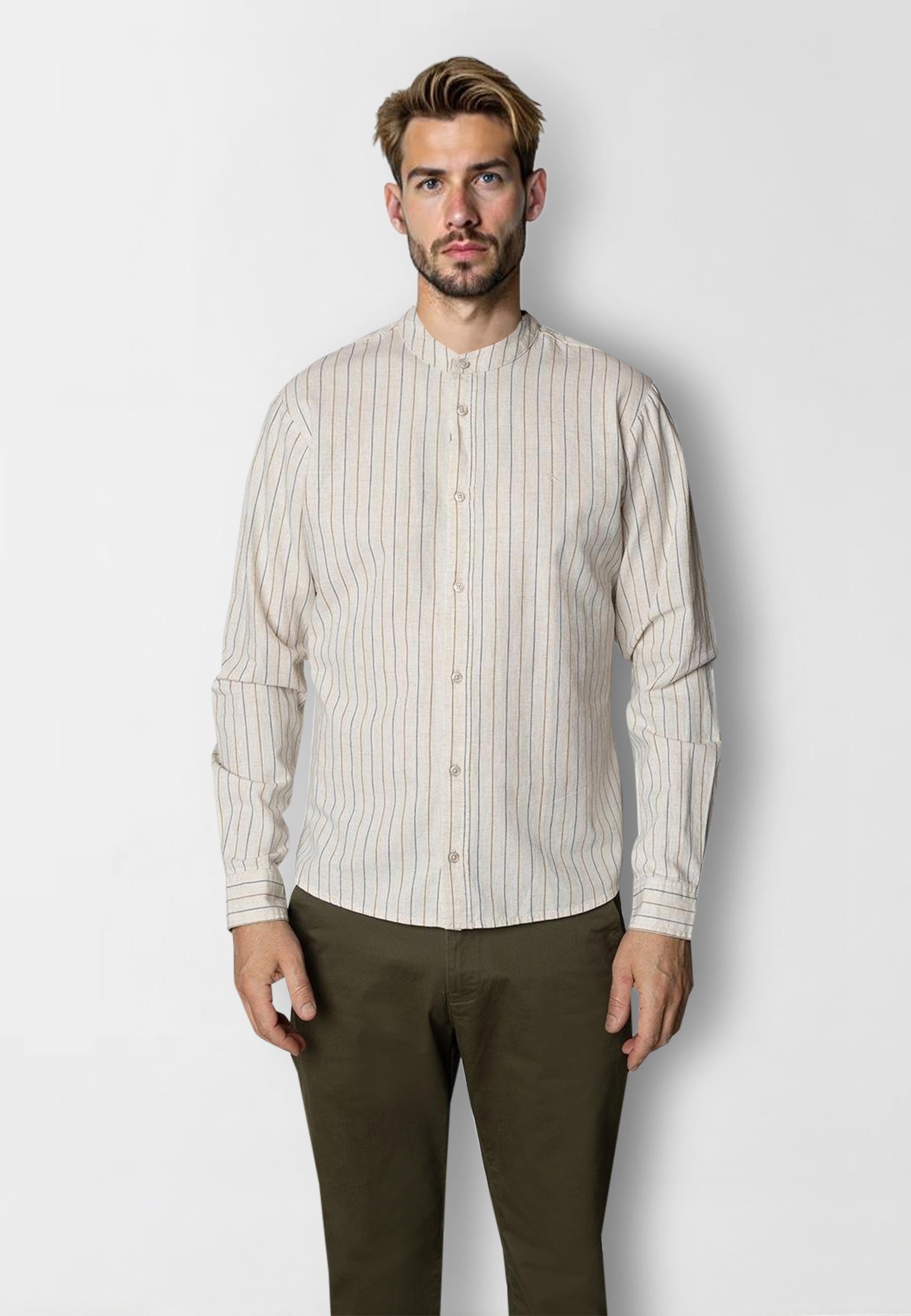 clean-cut-copenhagen-ran-leinenhemd-hellbeige-gestreift image 1