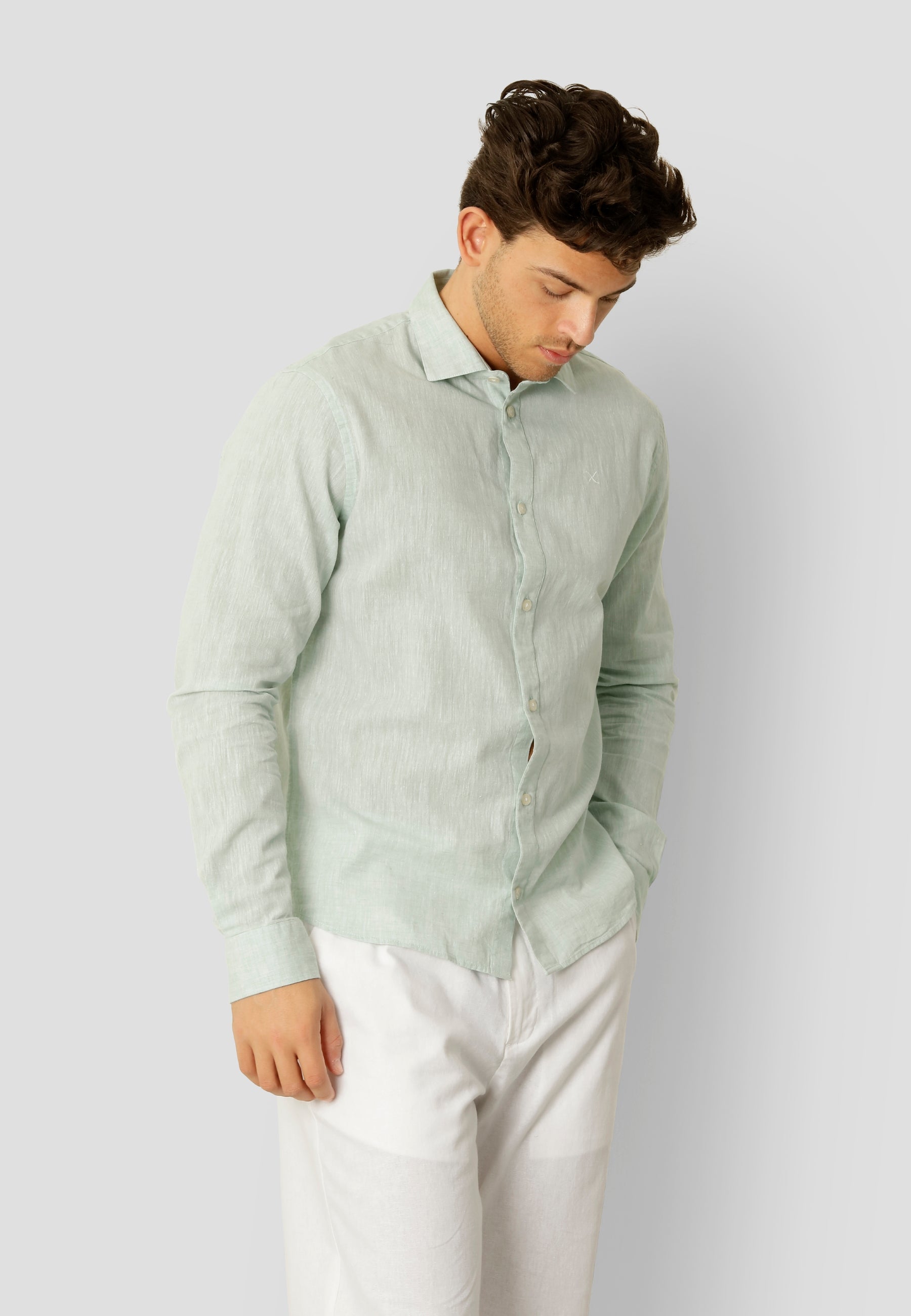 clean-cut-copenhagen-jamie-leinenhemd-minty-green-herren image 1