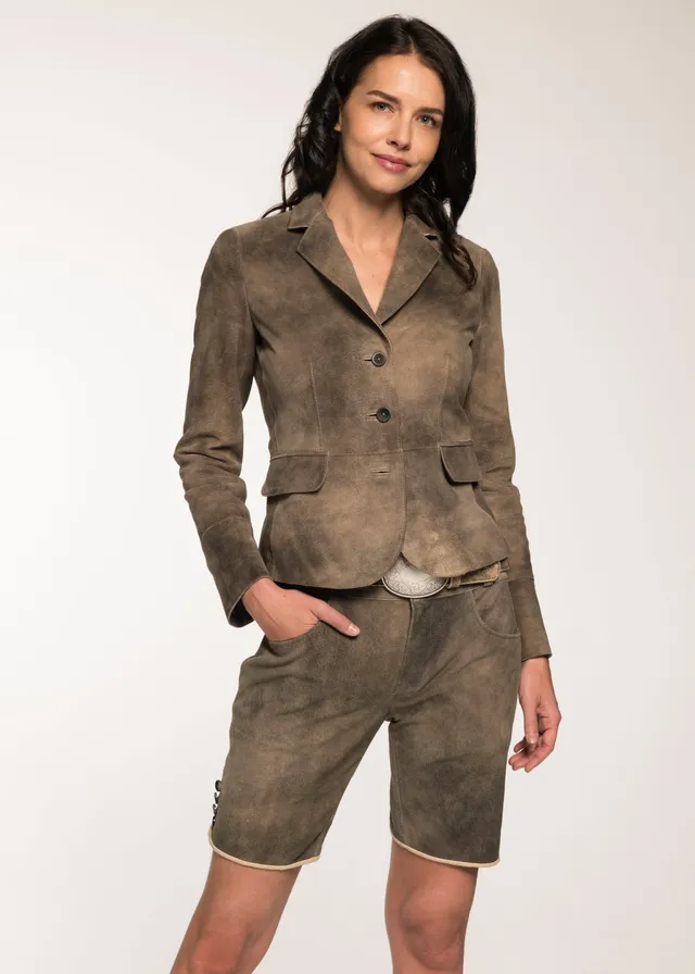beckert-jacken-crista-lederjacke-smoke-blazer-schmal image 1