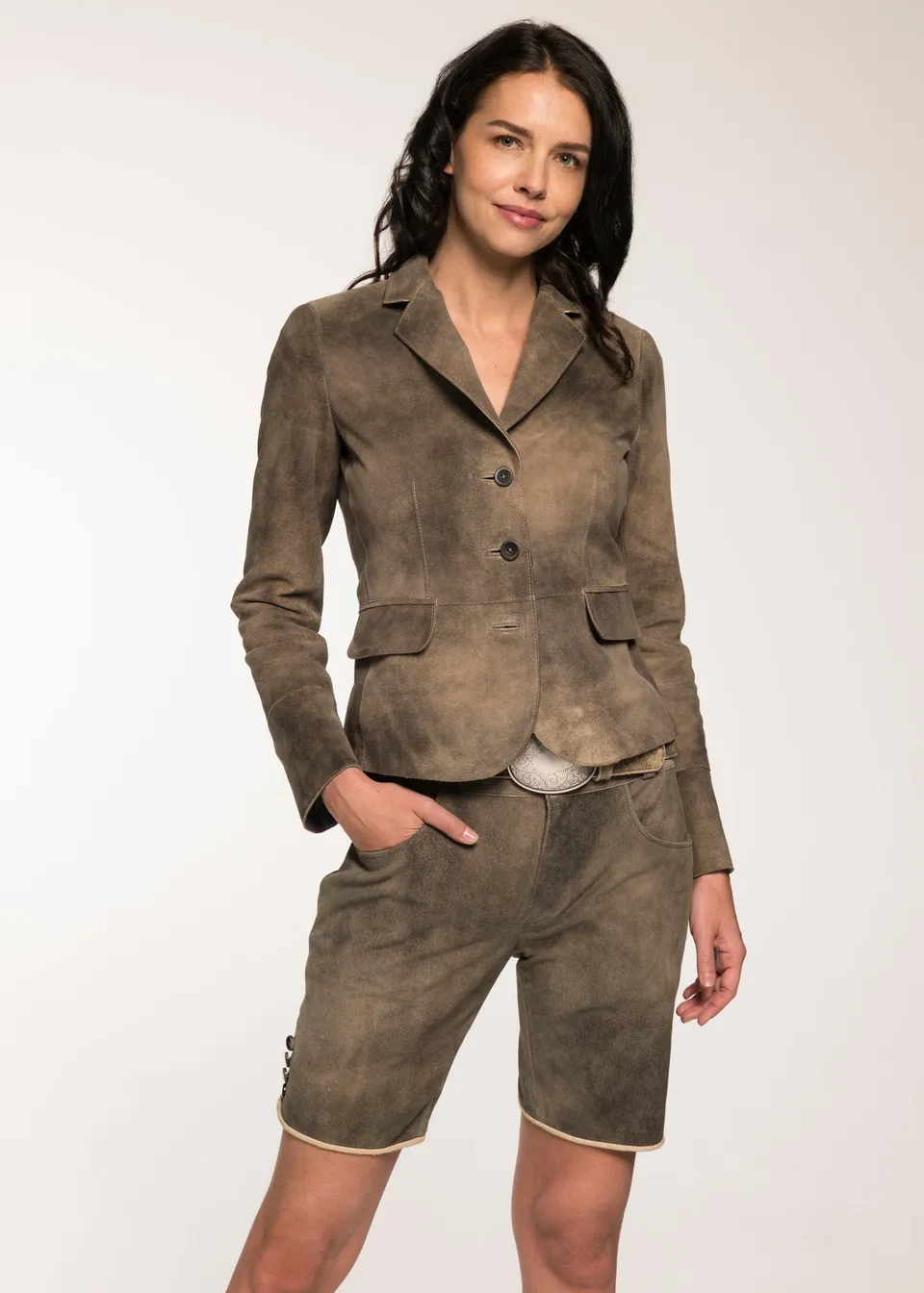 beckert-jacken-crista-lederjacke-smoke-blazer-schmal image 1