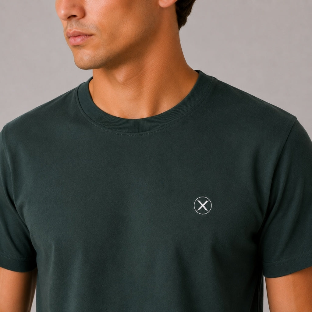 clean-cut-copenhagen-x-bio-t-shirt-forest-green-stretch image 1