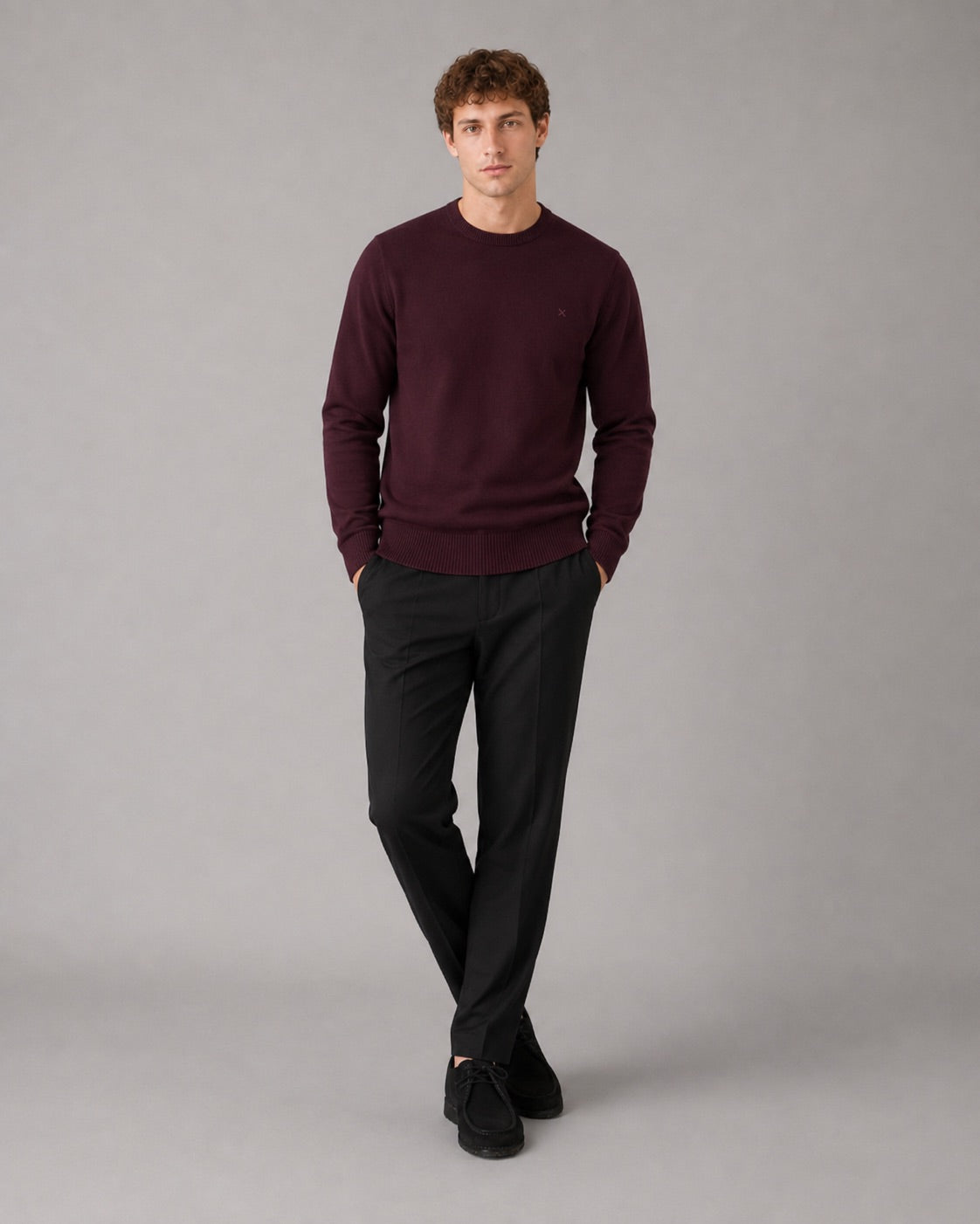 clean-cut-copenhagen-merino-crewneck-huckleberry-melange image 3
