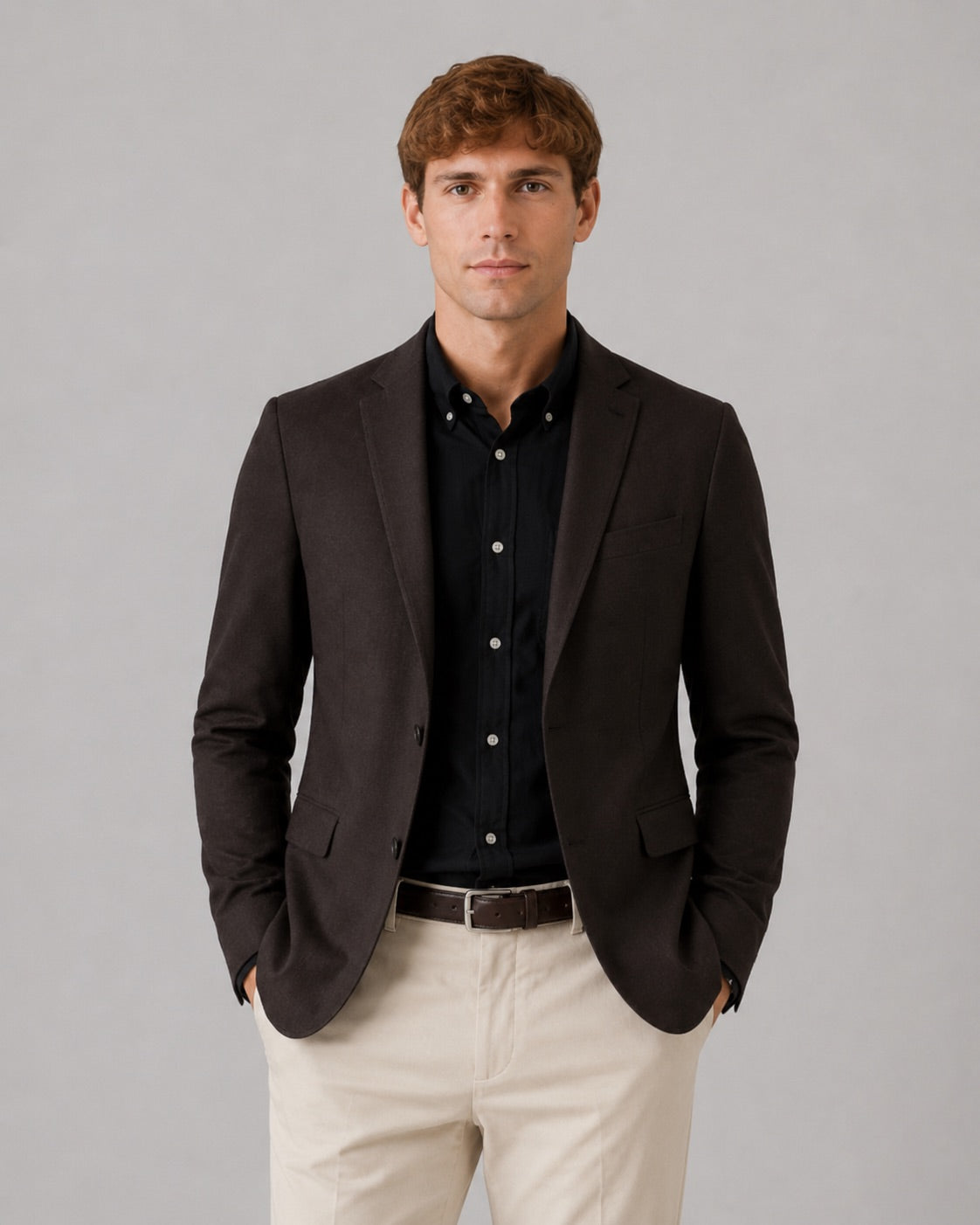 clean-cut-brendon-jersey-blazer-dark-brown-stretch image 1