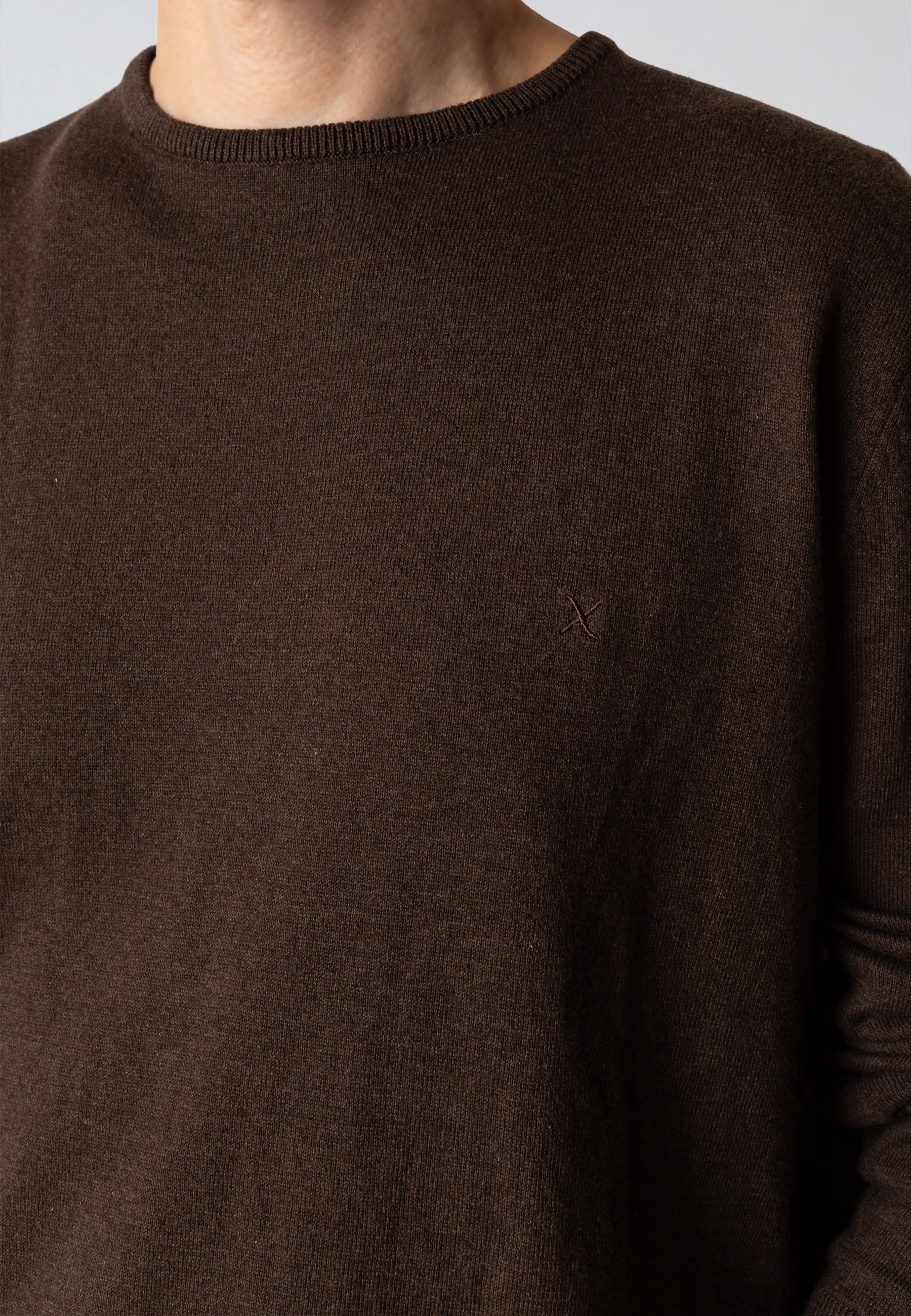clean-cut-copenhagen-claude-strickpullover-herren-braun-melange-baumwolle image 3