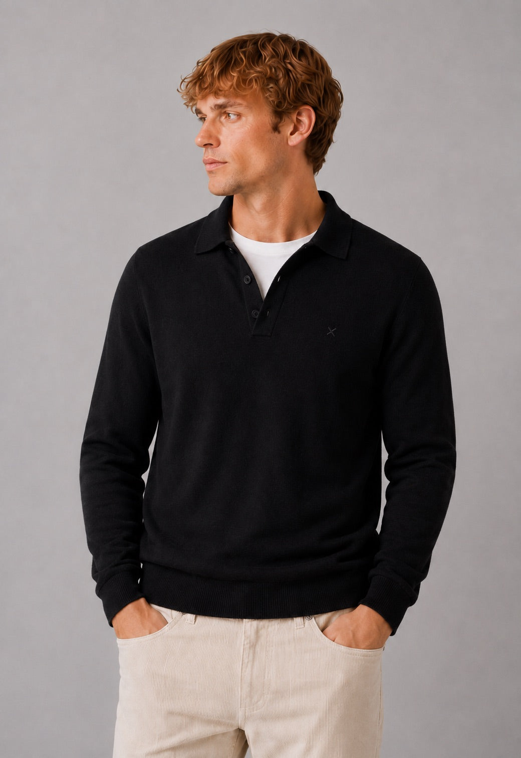 clean-cut-copenhagen-merino-strickpolo-schwarz-wolle image 1