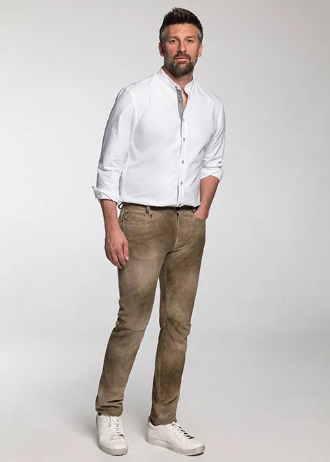 beckert-lederhosen-costa-lange-lederhose-schotter-ziegenvelours image 1