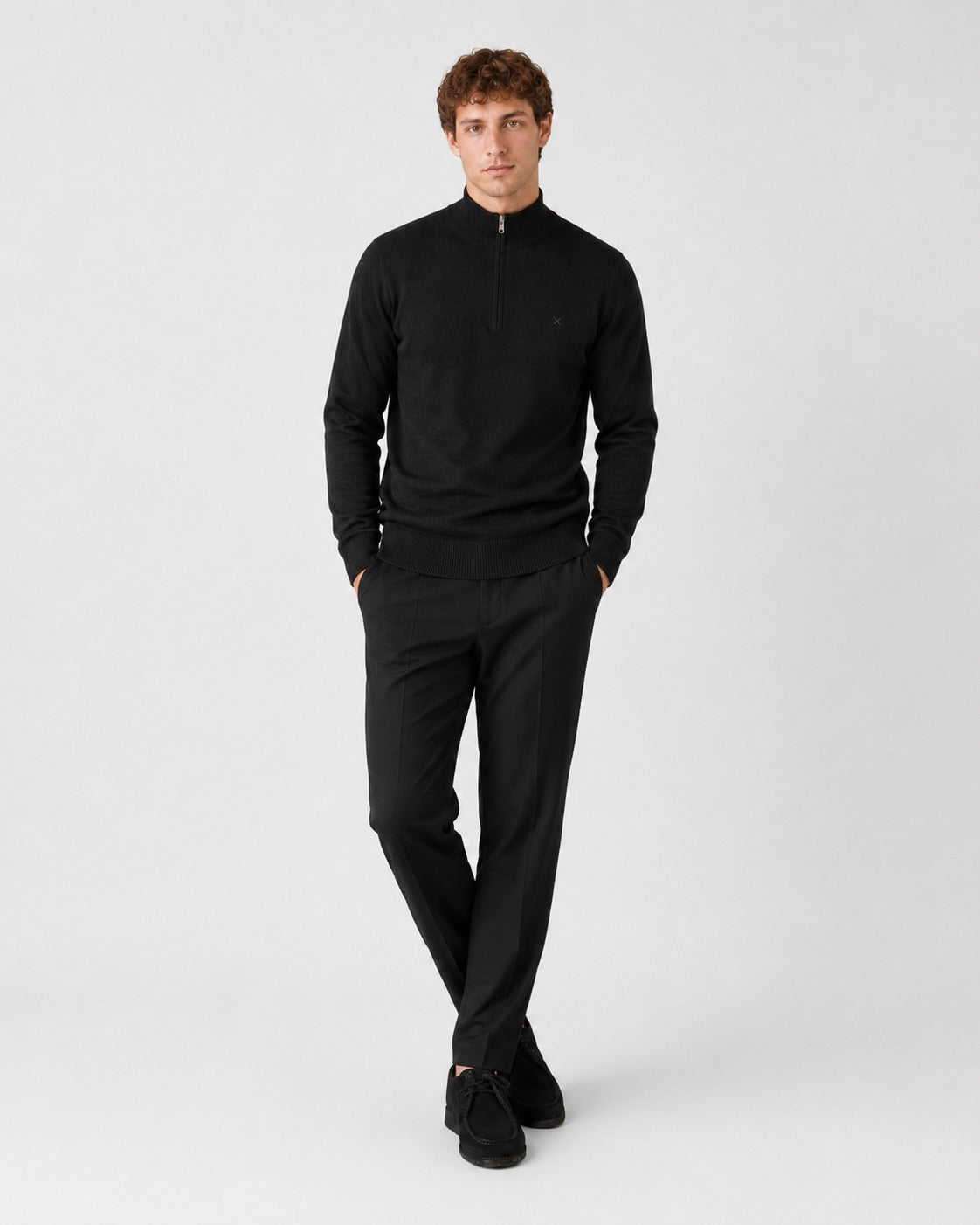 clean-cut-copenhagen-merino-half-zip-pullover-schwarz image 3