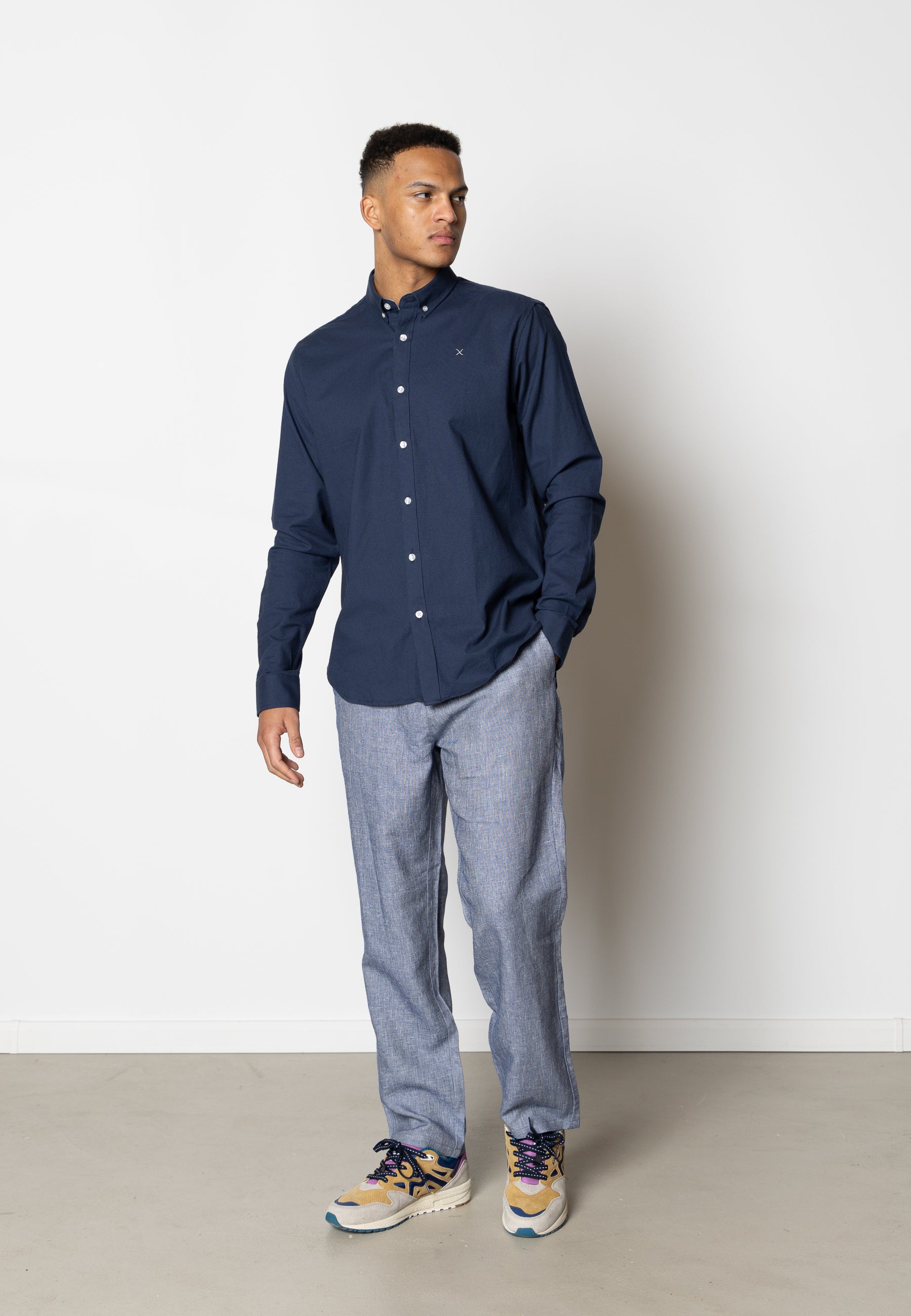 clean-cut-copenhagen-oxford-stretch-shirt-hemd-navy-baumwolle image 2