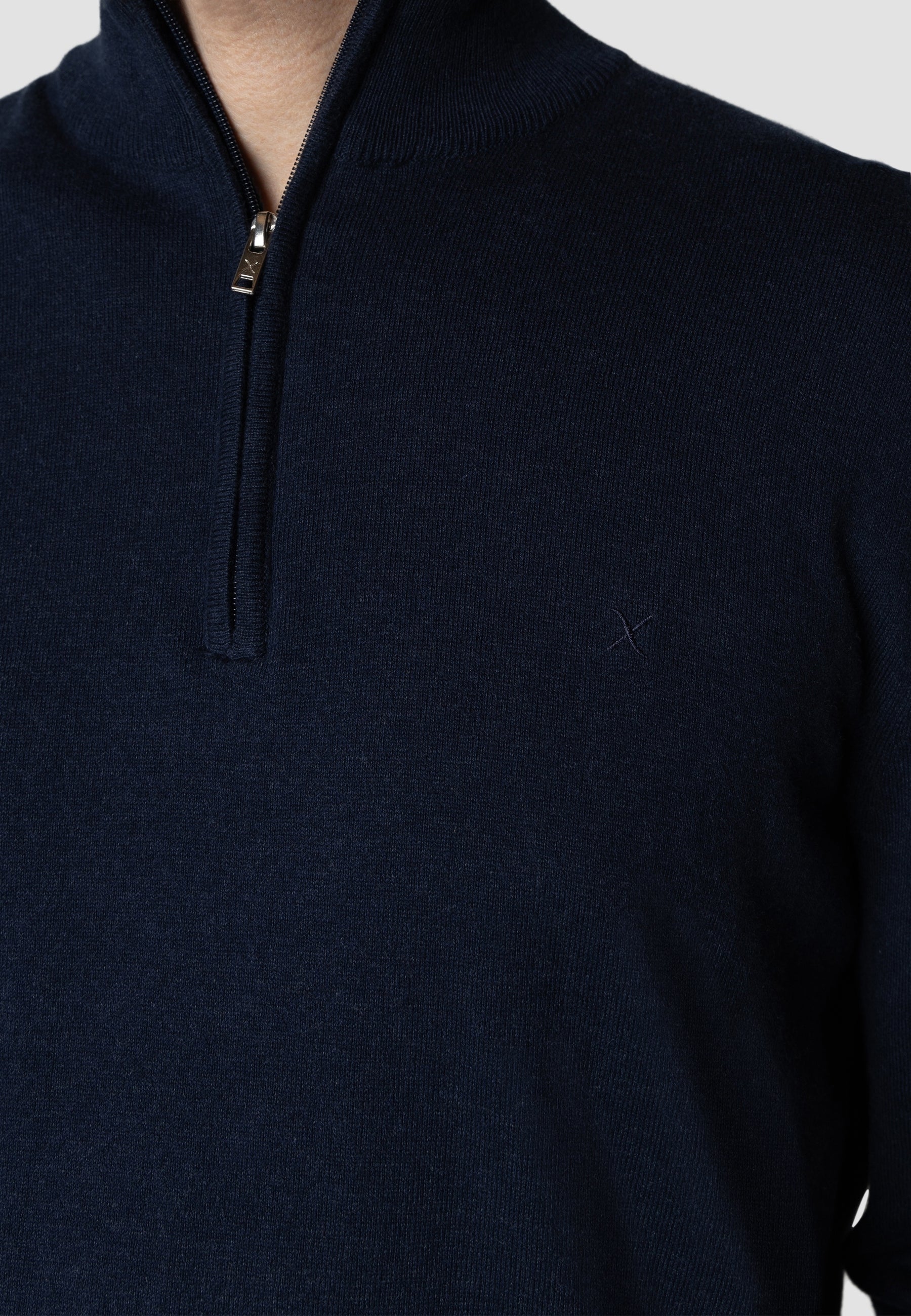 clean-cut-copenhagen-claude-half-zip-strickpullover-navy-melange image 3