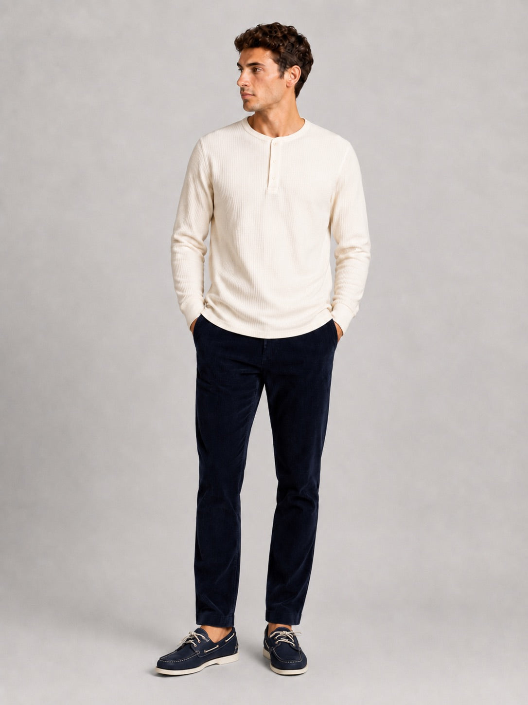 clean-cut-copenhagen-cal-grandad-langarmshirt-ecru-melange image 3