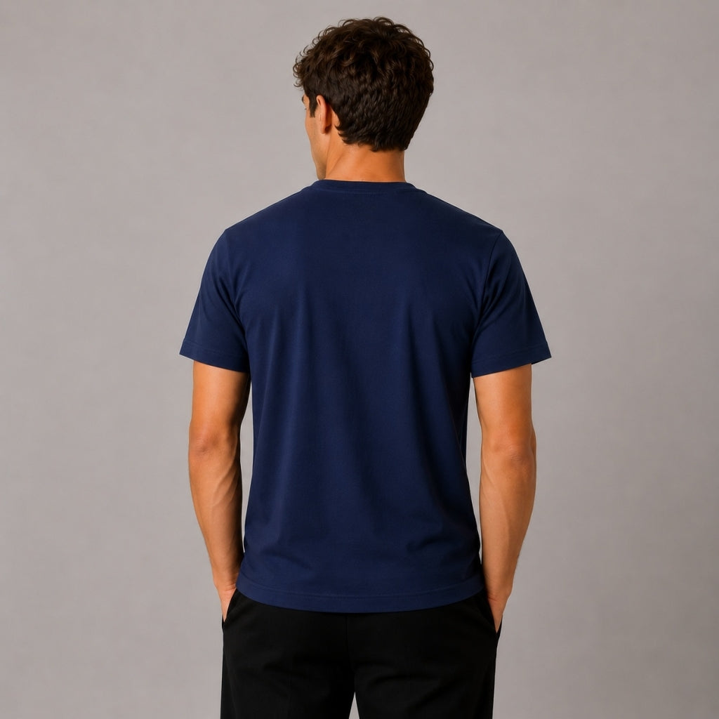 clean-cut-copenhagen-x-t-shirt-navy-bio-baumwolle-logo image 4