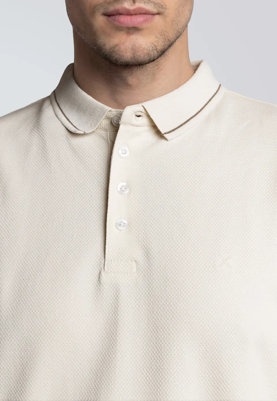 clean-cut-copenhagen-raphael-polo-ecru-stretch-baumwolle image 1