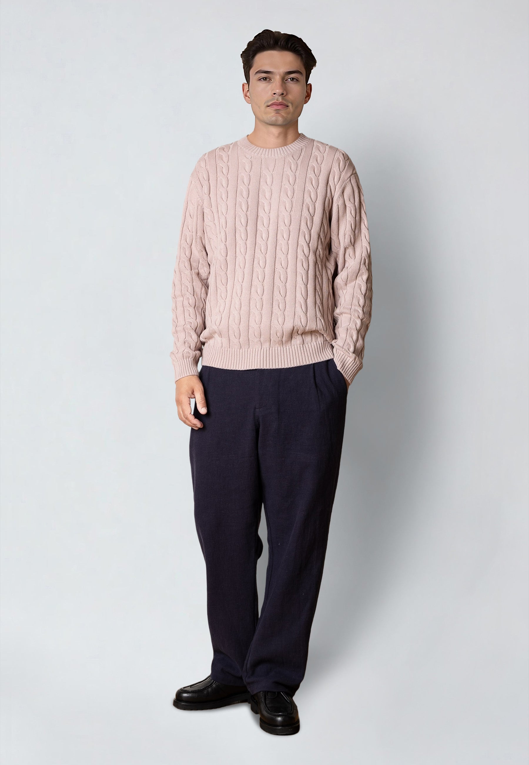 clean-cut-copenhagen-august-cable-jumper-violet-ice-bio image 3