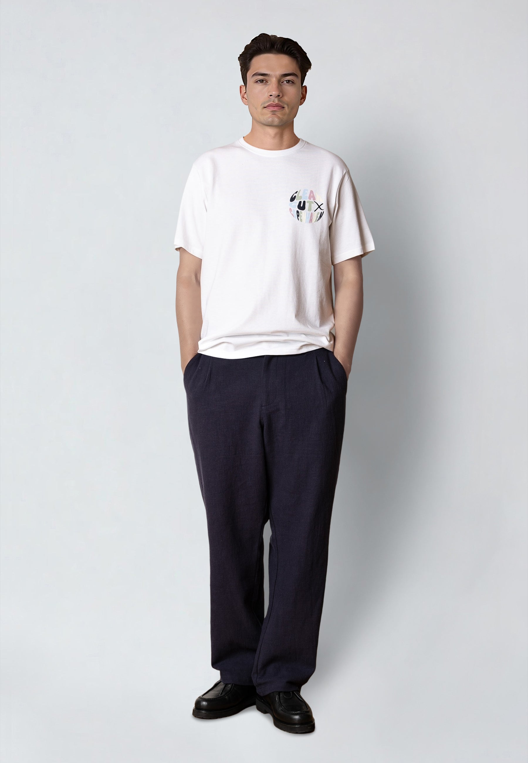 clean-cut-copenhagen-circle-logo-t-shirt-wei-baumwolle image 2