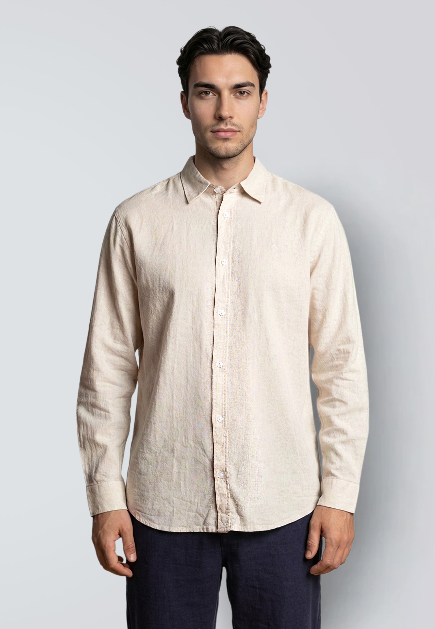clean-cut-copenhagen-luca-leinenhemd-light-beige-baumwolle image 2