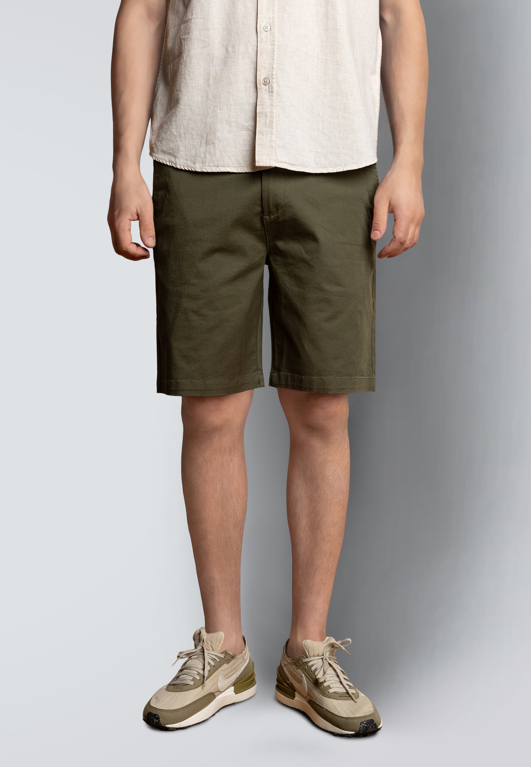 clean-cut-copenhagen-mitchell-twill-shorts-army-chino-stretch image 2