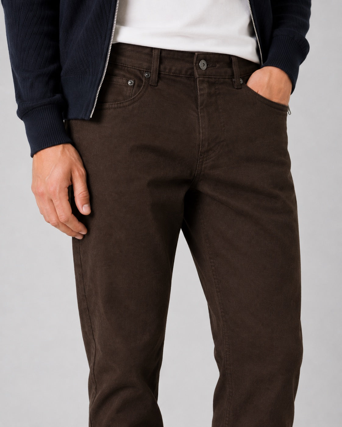 clean-cut-copenhagen-london-straight-5-pocket-hose-dunkelbraun-stretch image 2