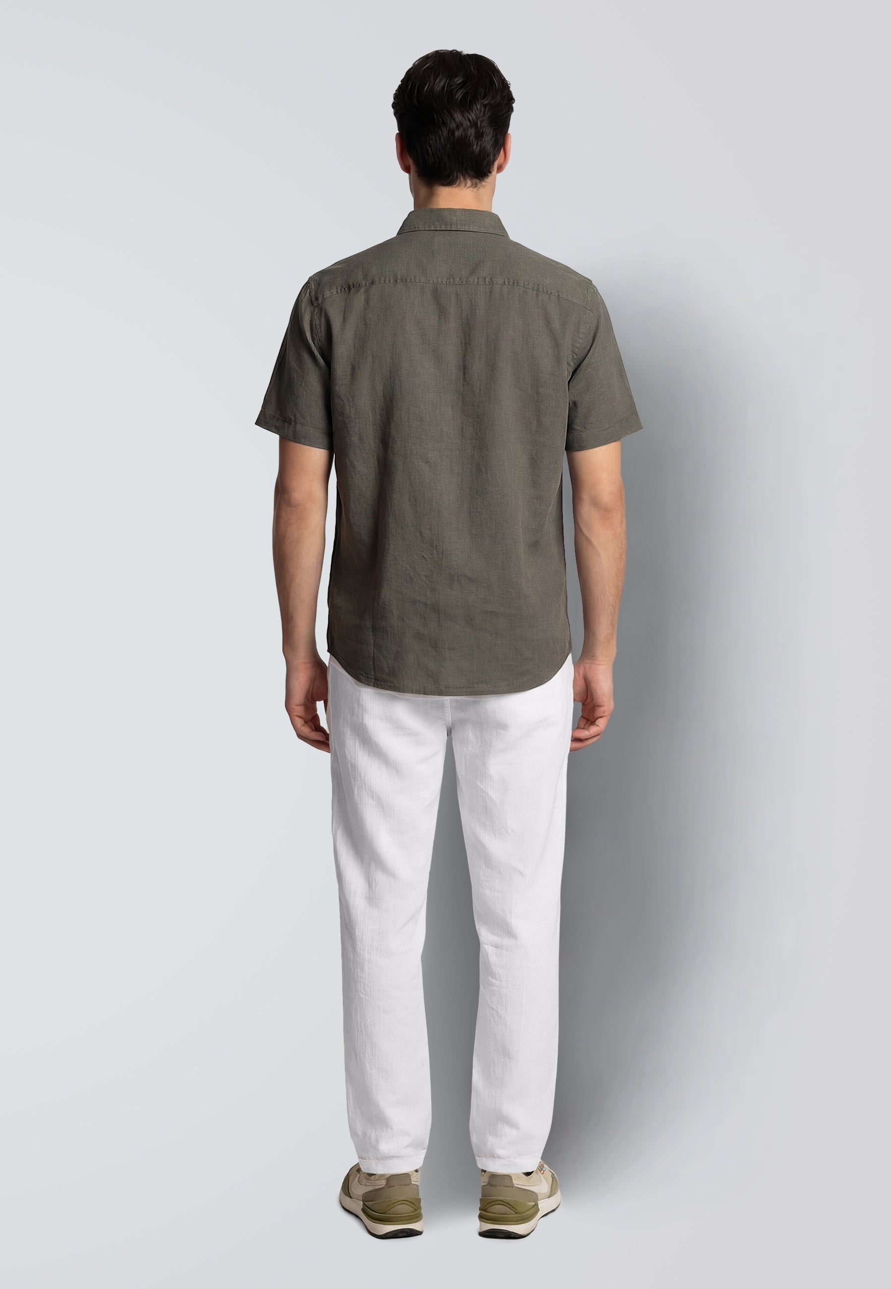 clean-cut-copenhagen-luca-kurzarm-hemd-army-herren-sommer image 5
