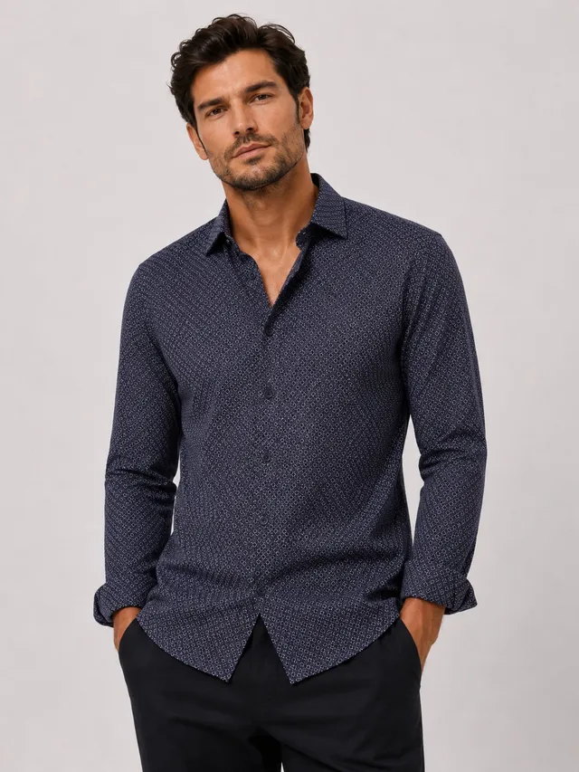 clean-cut-copenhagen-formal-stretch-hemd-navy-huckleberry image 1
