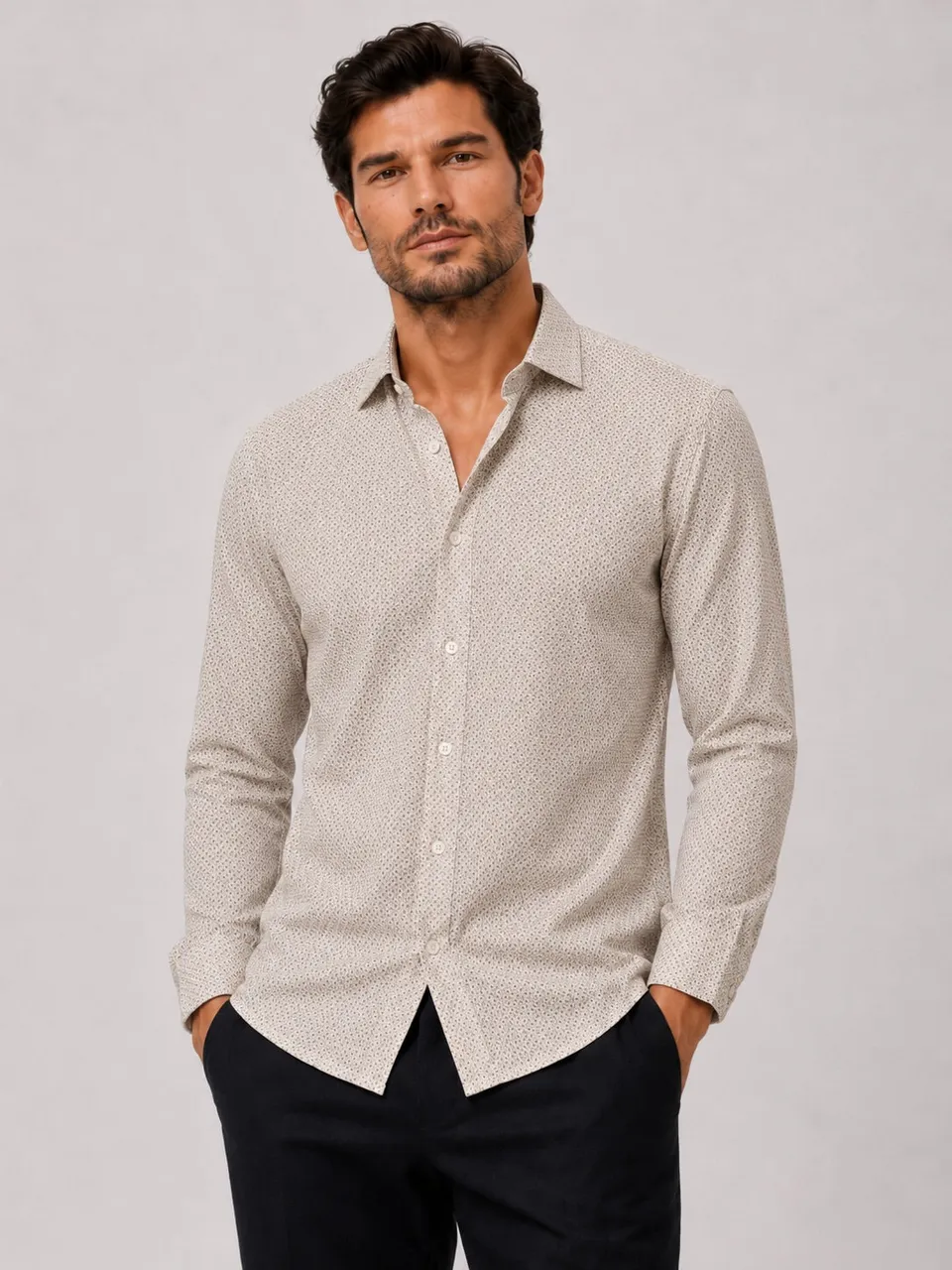 clean-cut-copenhagen-clean-formal-hemd-ecru-beige-stretch-jersey image 1