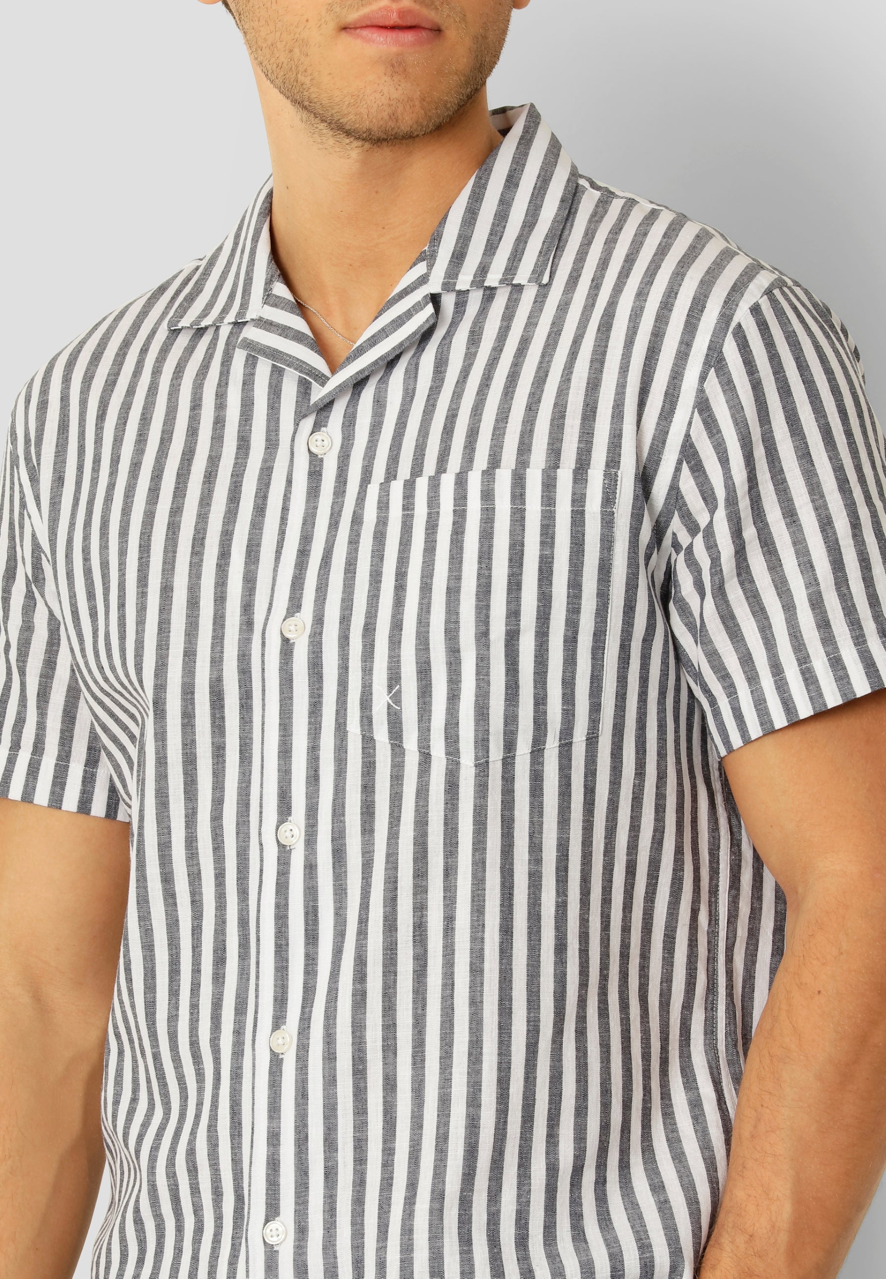 clean-cut-copenhagen-giles-hemd-navy-ecru-s-leinen image 3