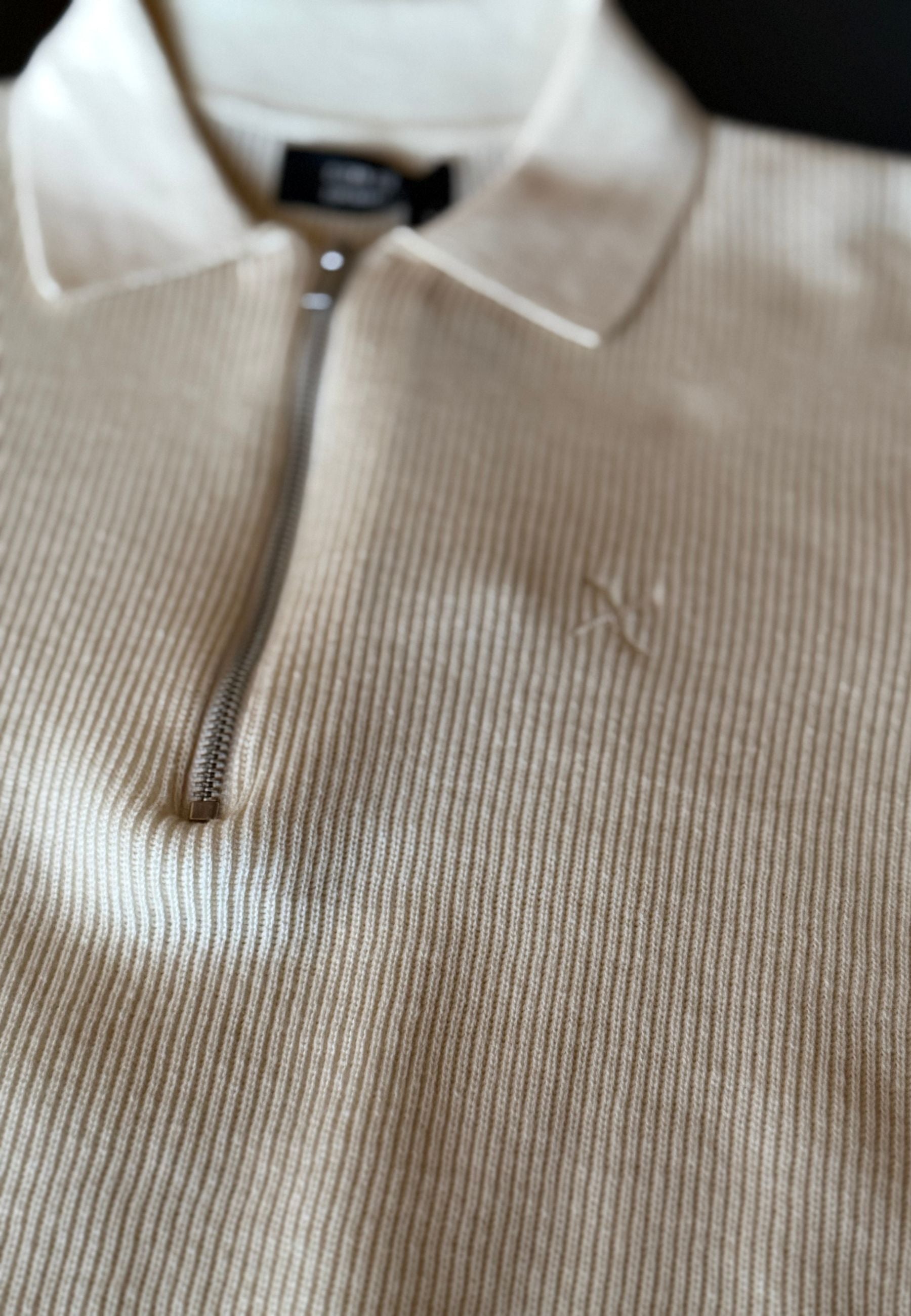 clean-cut-copenhagen-karl-strickpolo-ecru-zip-baumwolle image 4