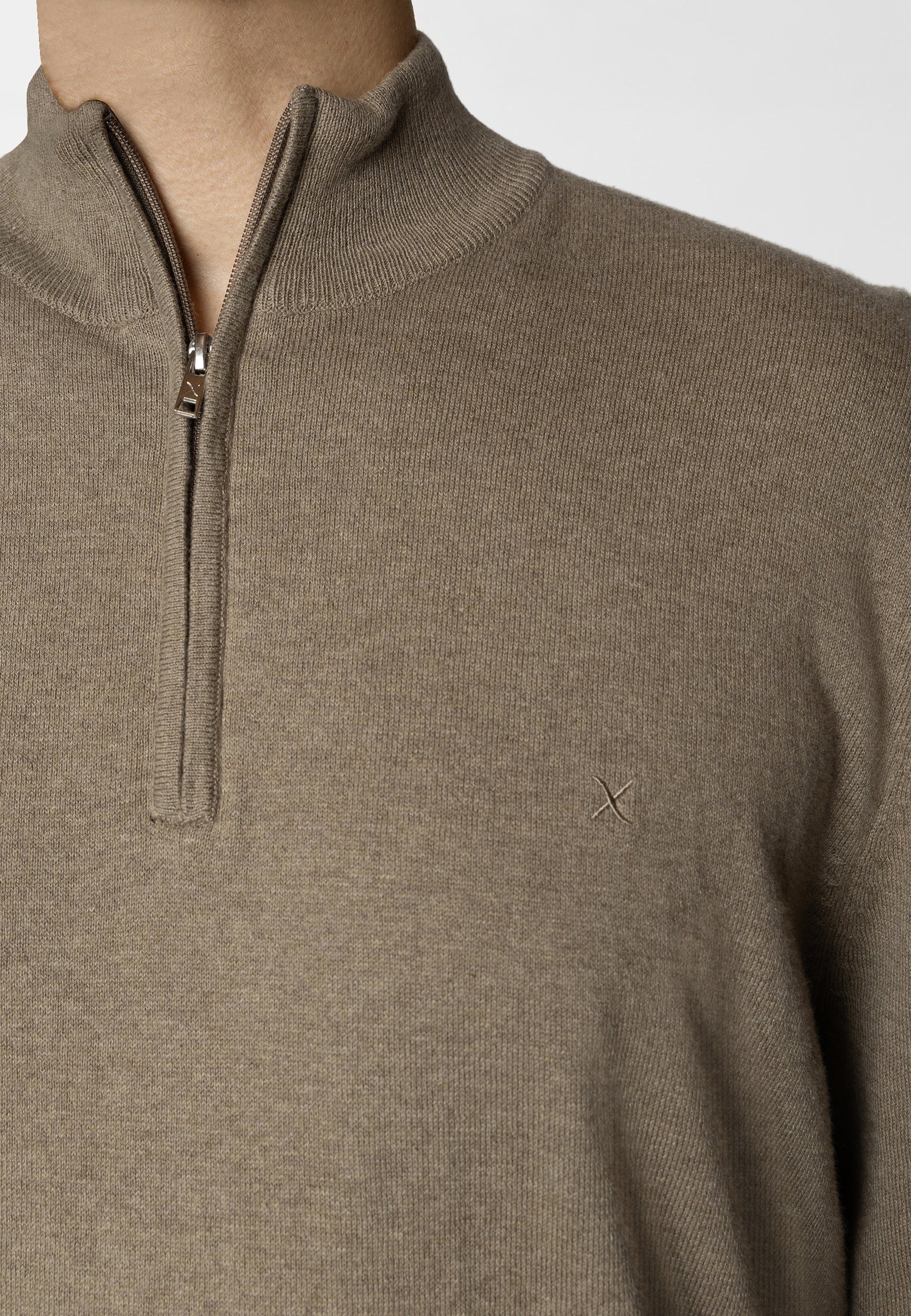 clean-cut-copenhagen-claude-half-zip-pullover-beige image 1